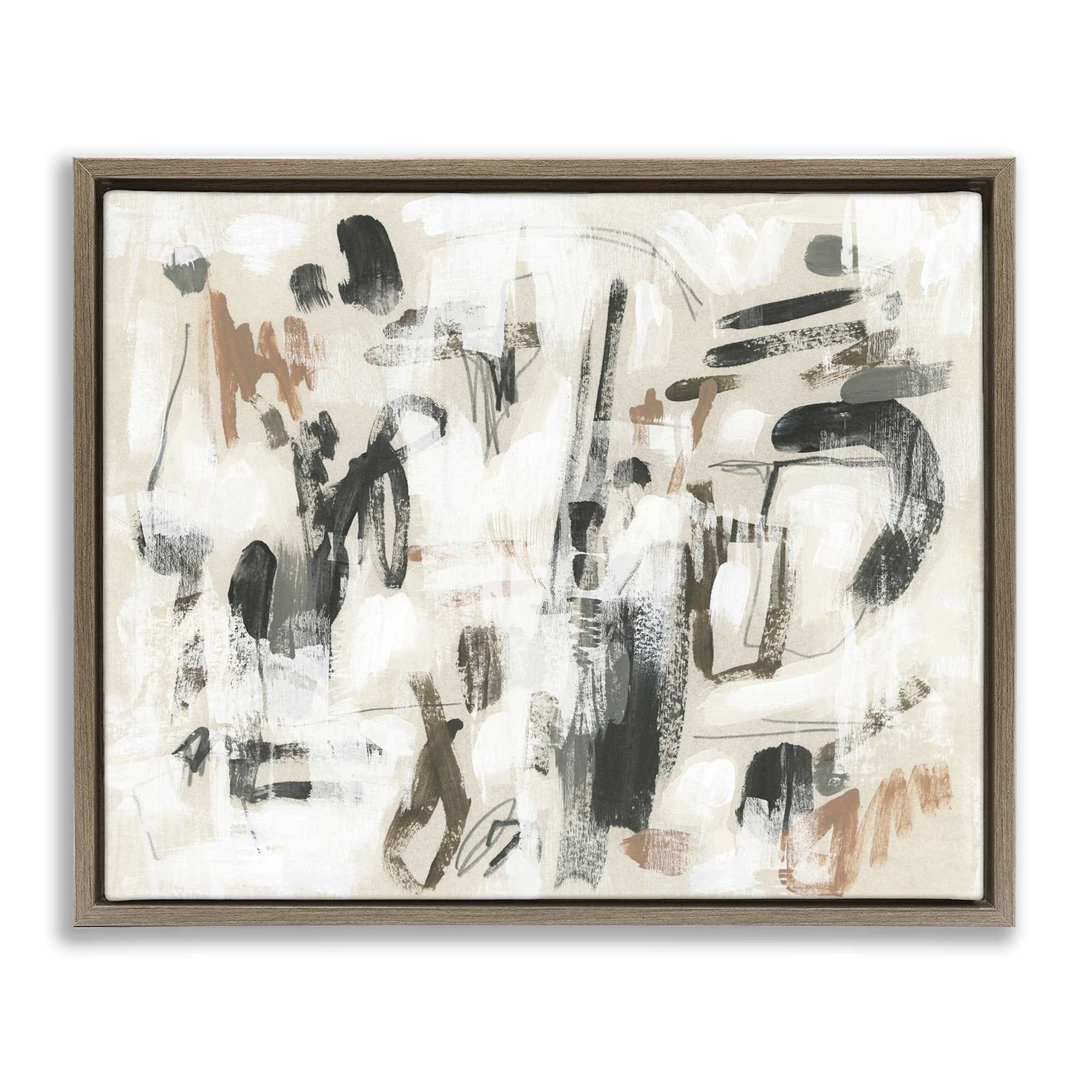 Stupell Industries BS-354-FFE-16X20 Chaotic Earthy Strokes Floating Frame design by June Erica Vess