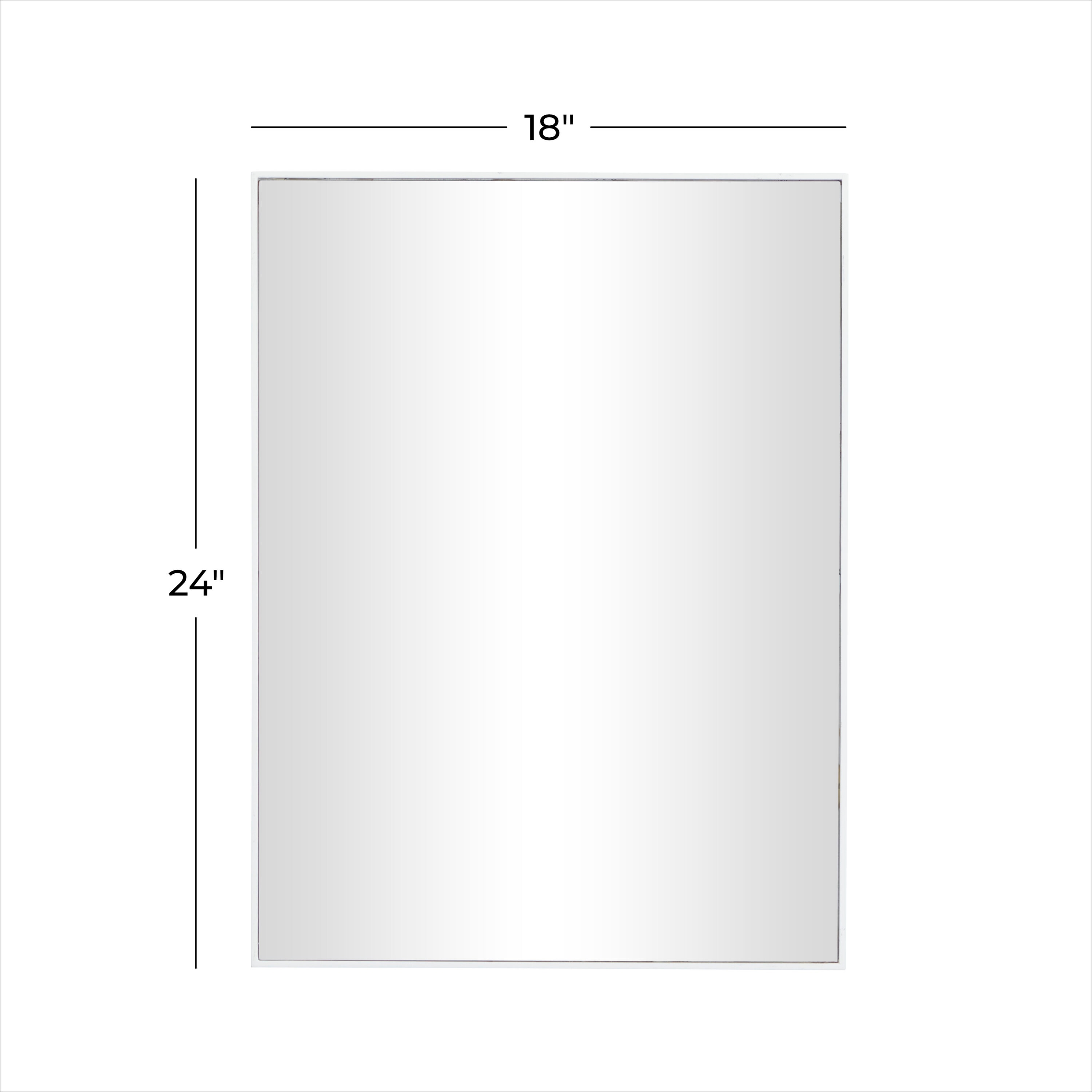 Grayson Lane 18-in W x 24-in H White with Thin Frame Framed Wall Mirror ...