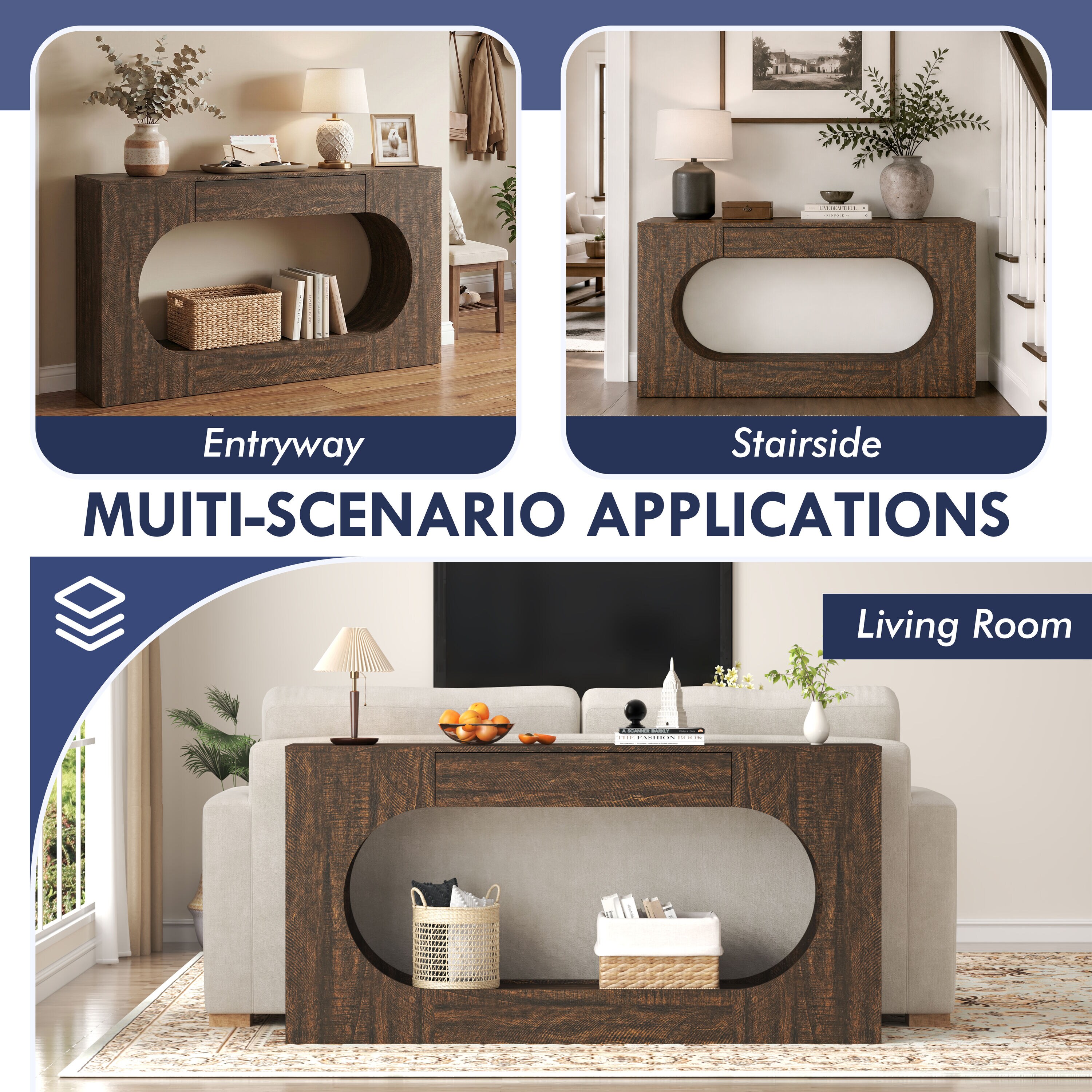 SINOFURN SYA330196BN Console-Sofa-Tables - View #6