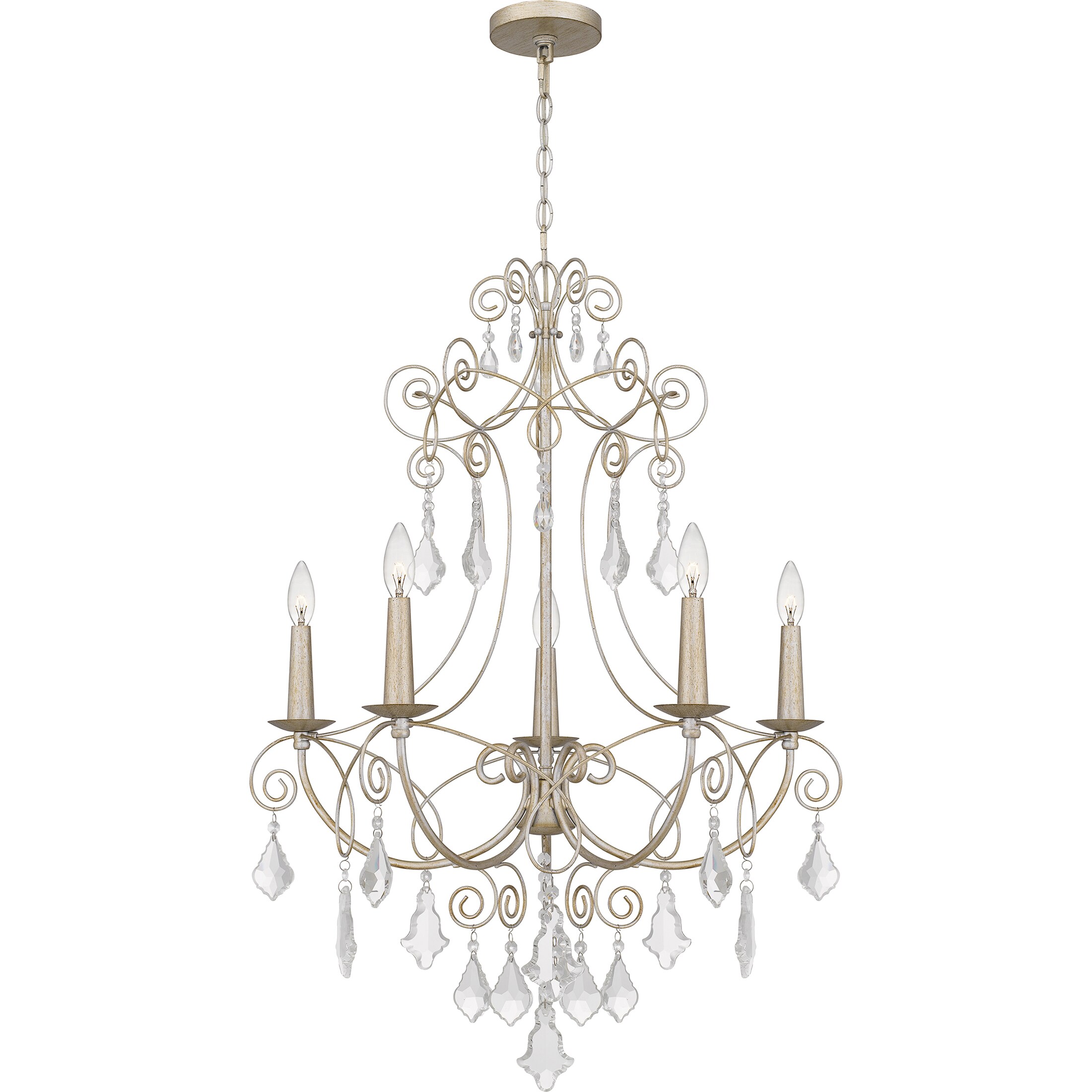 Quoizel MER5028VG Merida 5-Light Gold Traditional Led, Damp Rated Chandelier