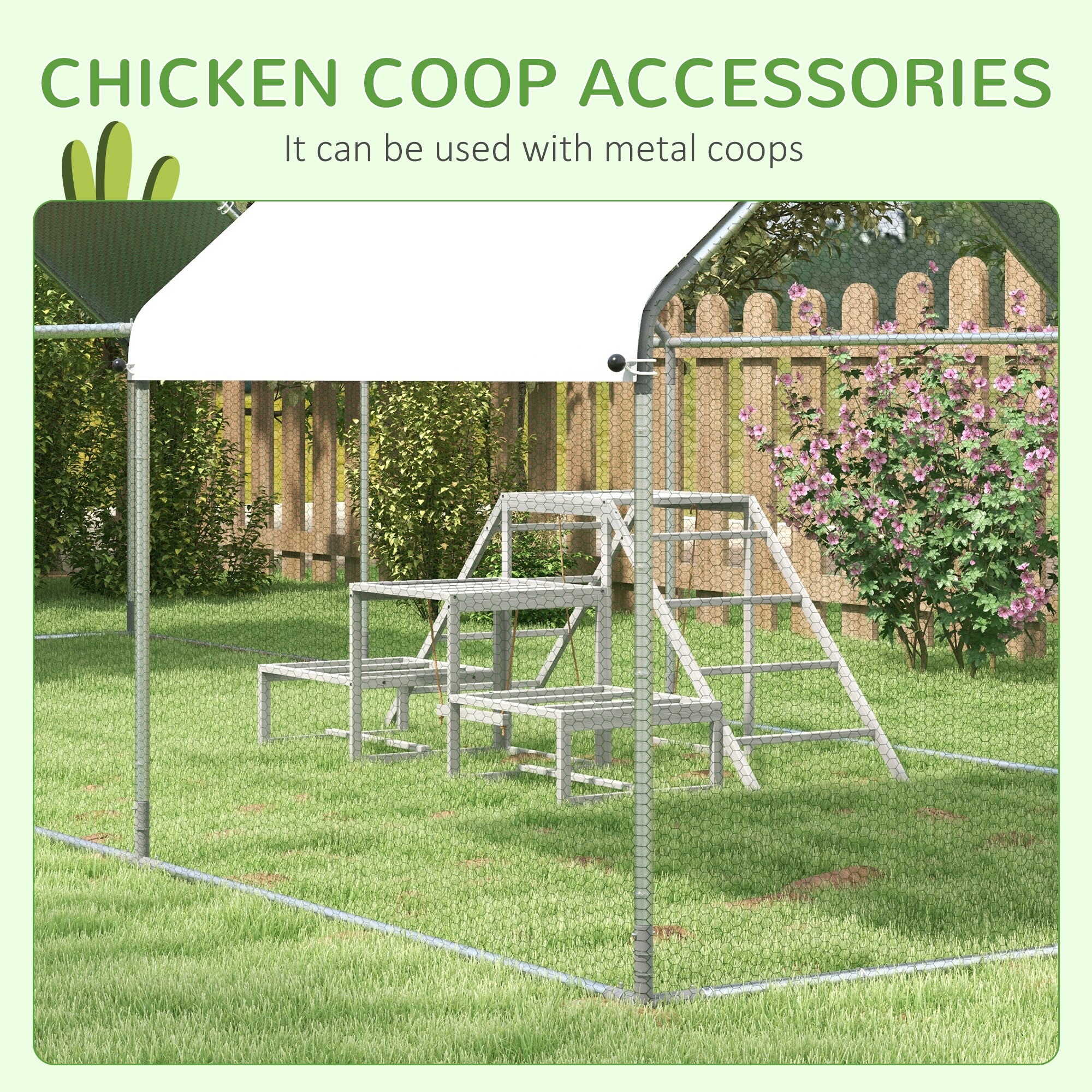 PawHut D51-400V00GY Chicken-Coops-Rabbit-Hutches - View #9