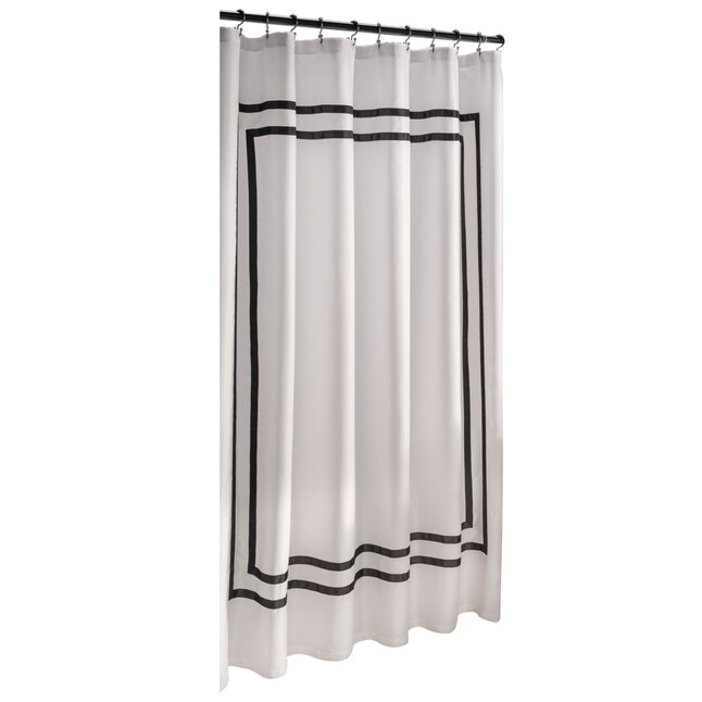 Polyester White Solid Shower Curtain, Solid Black Shower Curtain