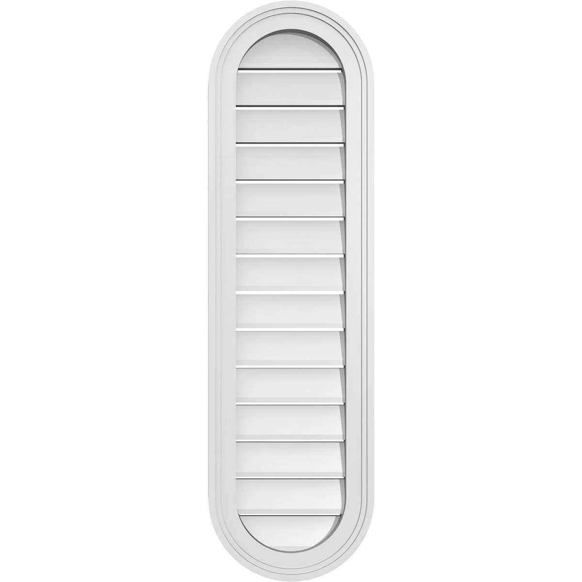 Ekena Millwork GVPVR12X4202SF 12-Inches x 42-Inches Off-white Oval PVC Gable Louver Vent