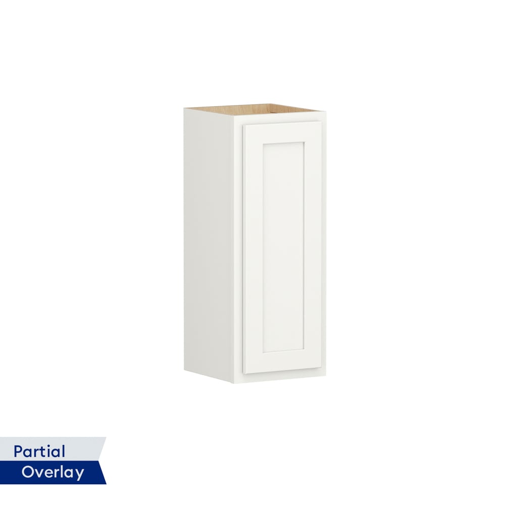 Shenandoah PRO Express SPE 92MPS-125 Breckenridge 12-in W x 36-in H x 12-in D Linen Partial Overlay Wall Fully assembled Plywood Cabinet (Recessed Panel Shaker)
