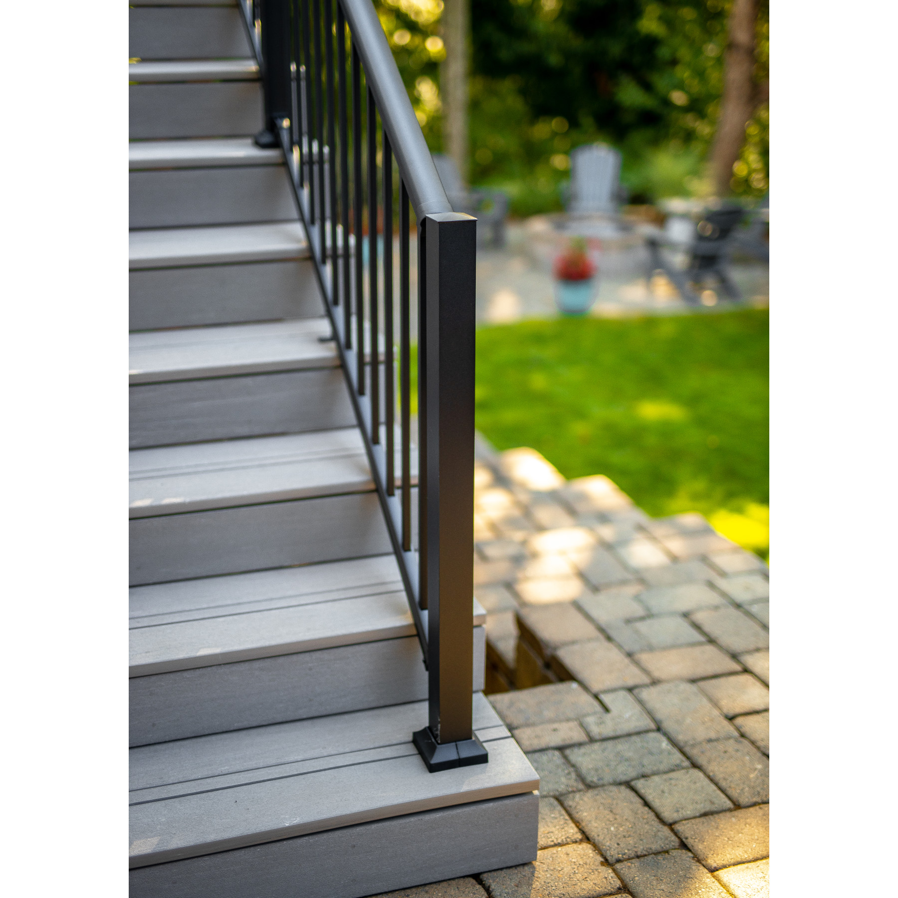 Fiberon CitySide Traditional 6-ft Matte Black Finished Stair Railing ...