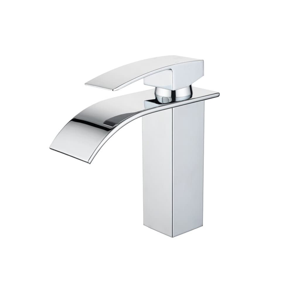 Chrome Single Hole 1-Handle WaterSense Bathroom Sink Faucet with Drain and Deck Plate | - YZZY US-AM-2201-1