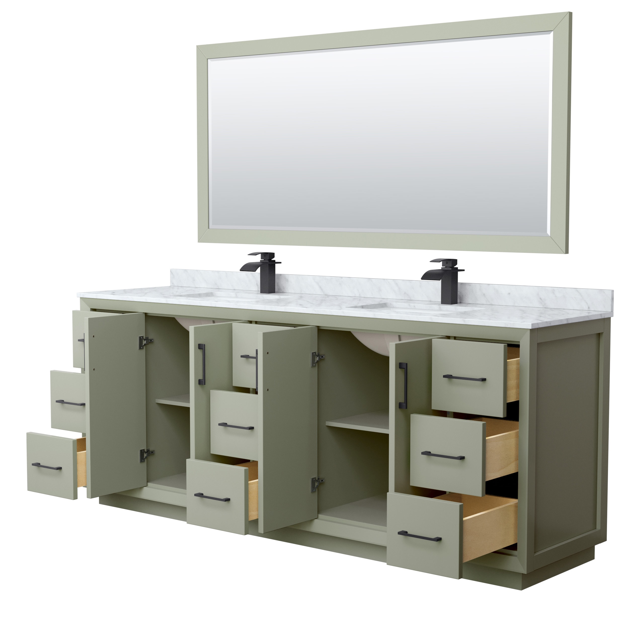 Wyndham Collection WCF414184DLBCMUNSM70 Bath-Vanity-Combo - View #2