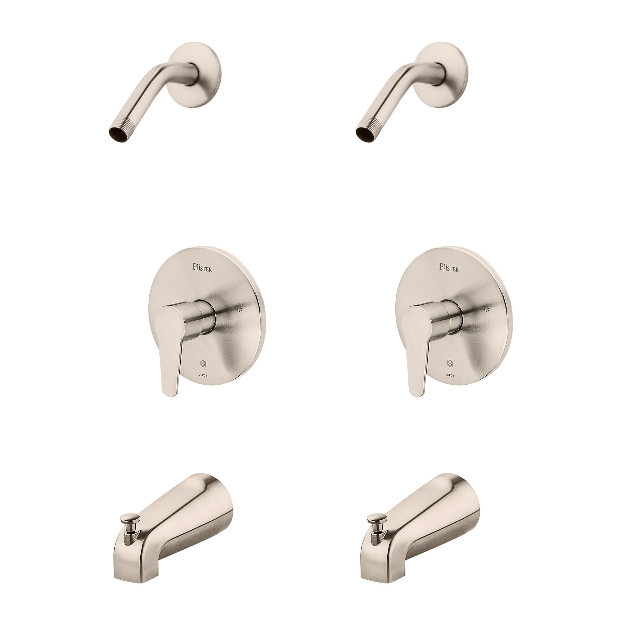 Pfister Pfirst Series Brushed Nickel 1-handle Round Bathtub And Shower ...