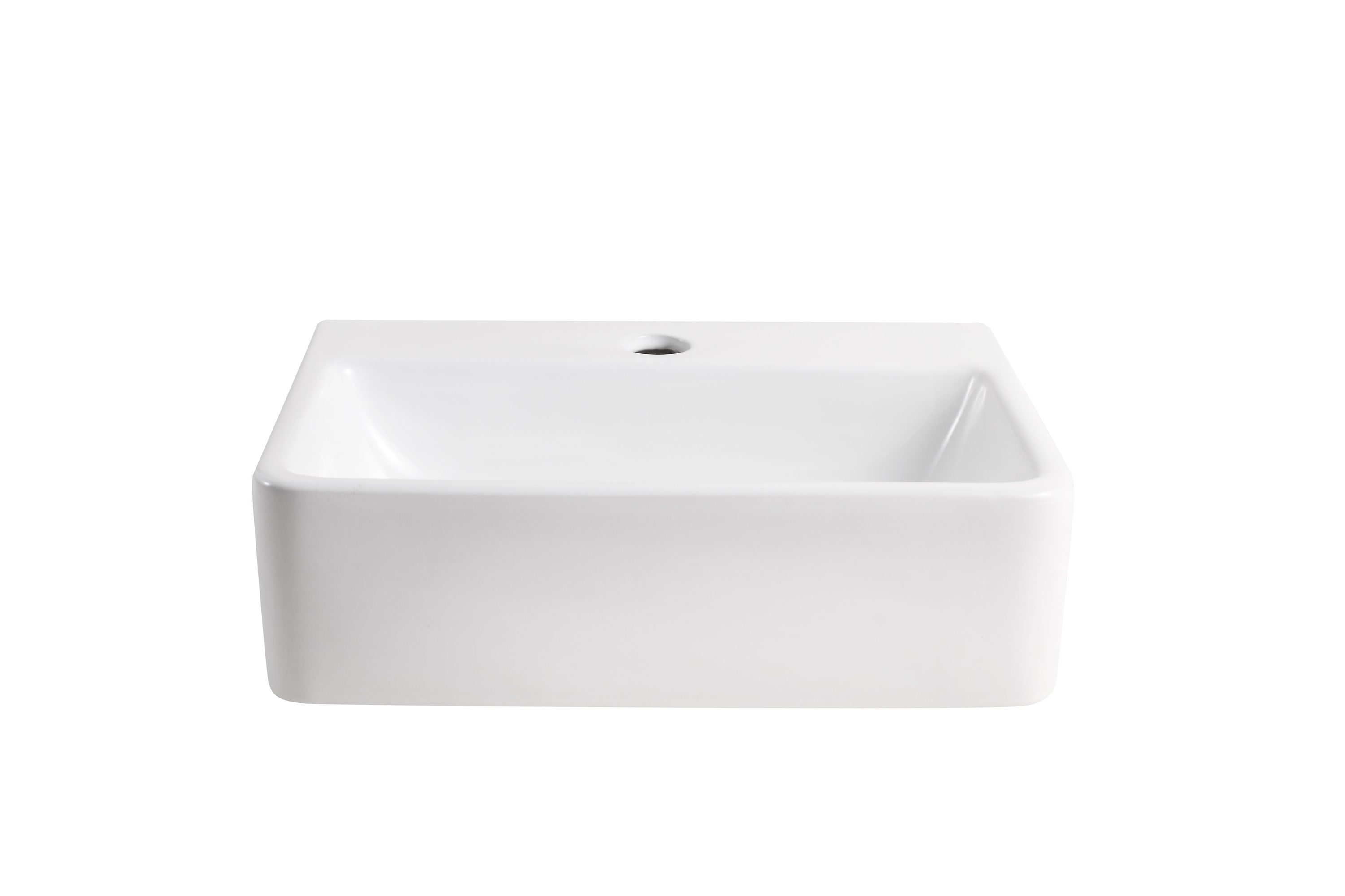 32in W X 17in D Console Bathroom Sink Ceramic Rectangular with Overflow in  White Basin