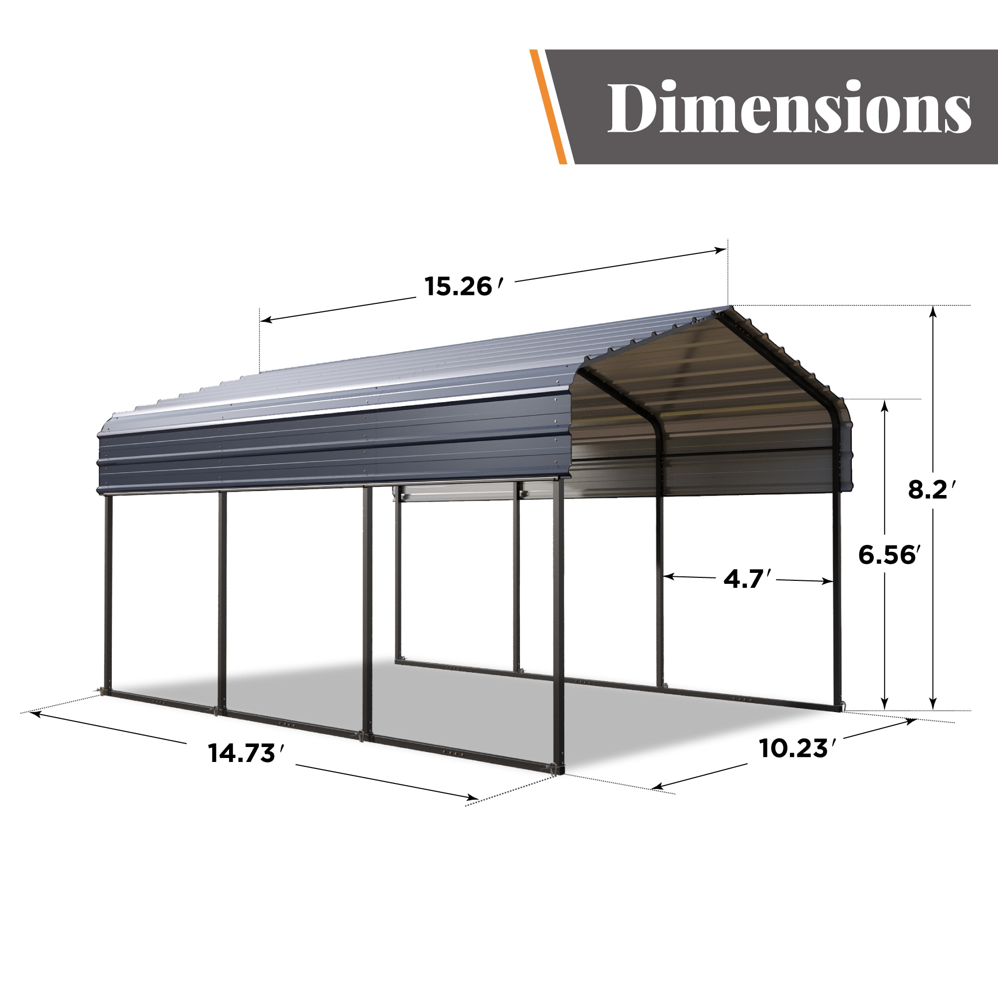 Sunshine Valley GA219-1015 Carport-Covers - View #7