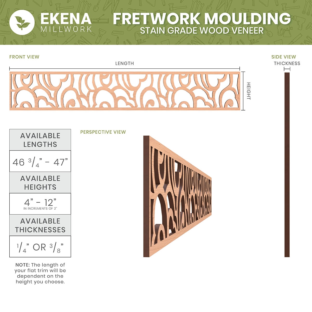 Ekena Millwork MLDA04X46CHIRO Wall-Panel-Moulding - View #2