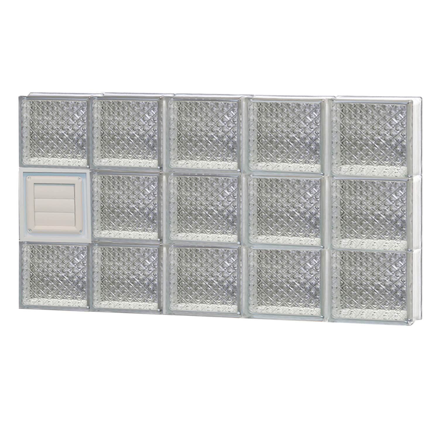REDI2SET D4024DP Diamond Glass 38.75-in x 23.25-in Frameless Replacement Glass Block Window