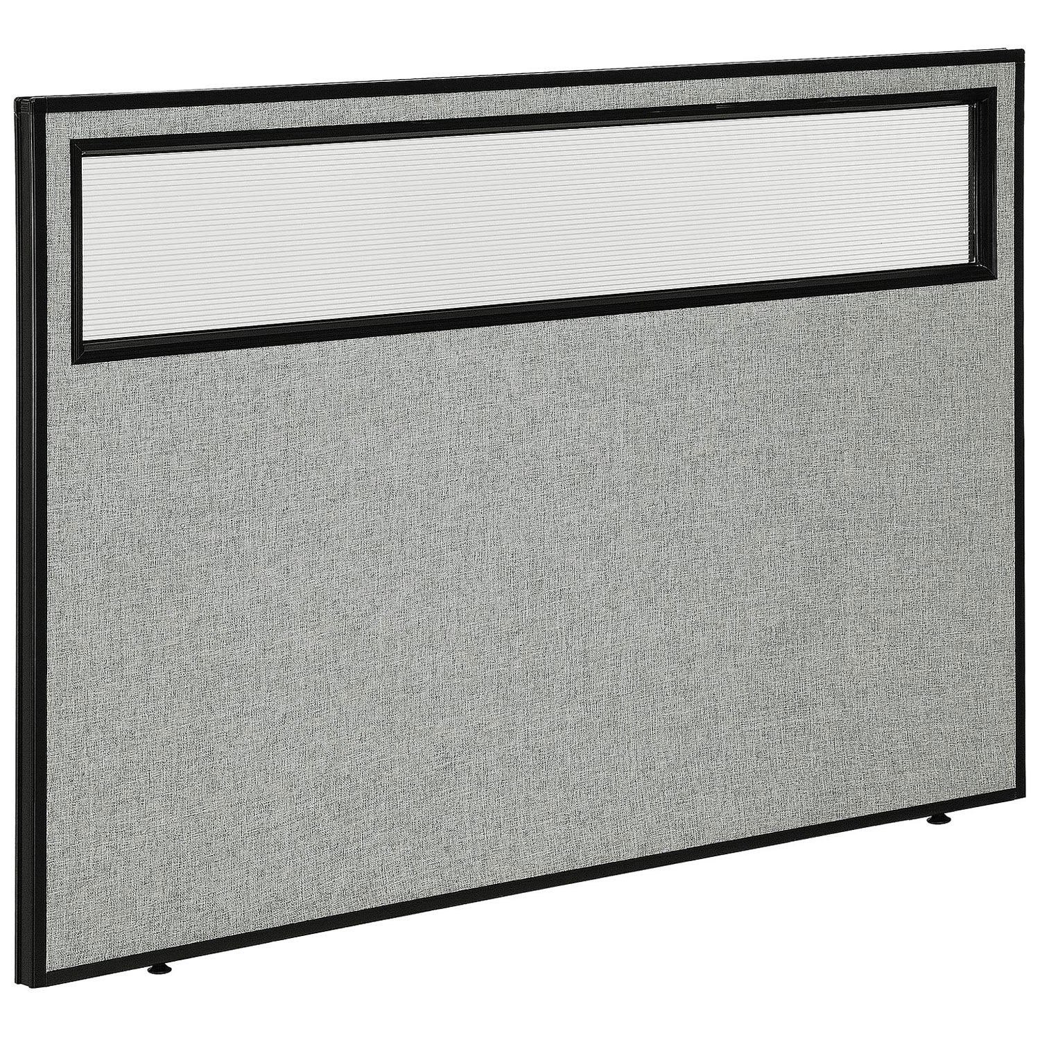 Global Industrial 694756WGY 60-14-inW x 42-inH Office Partition Panel with Partial Window Gray