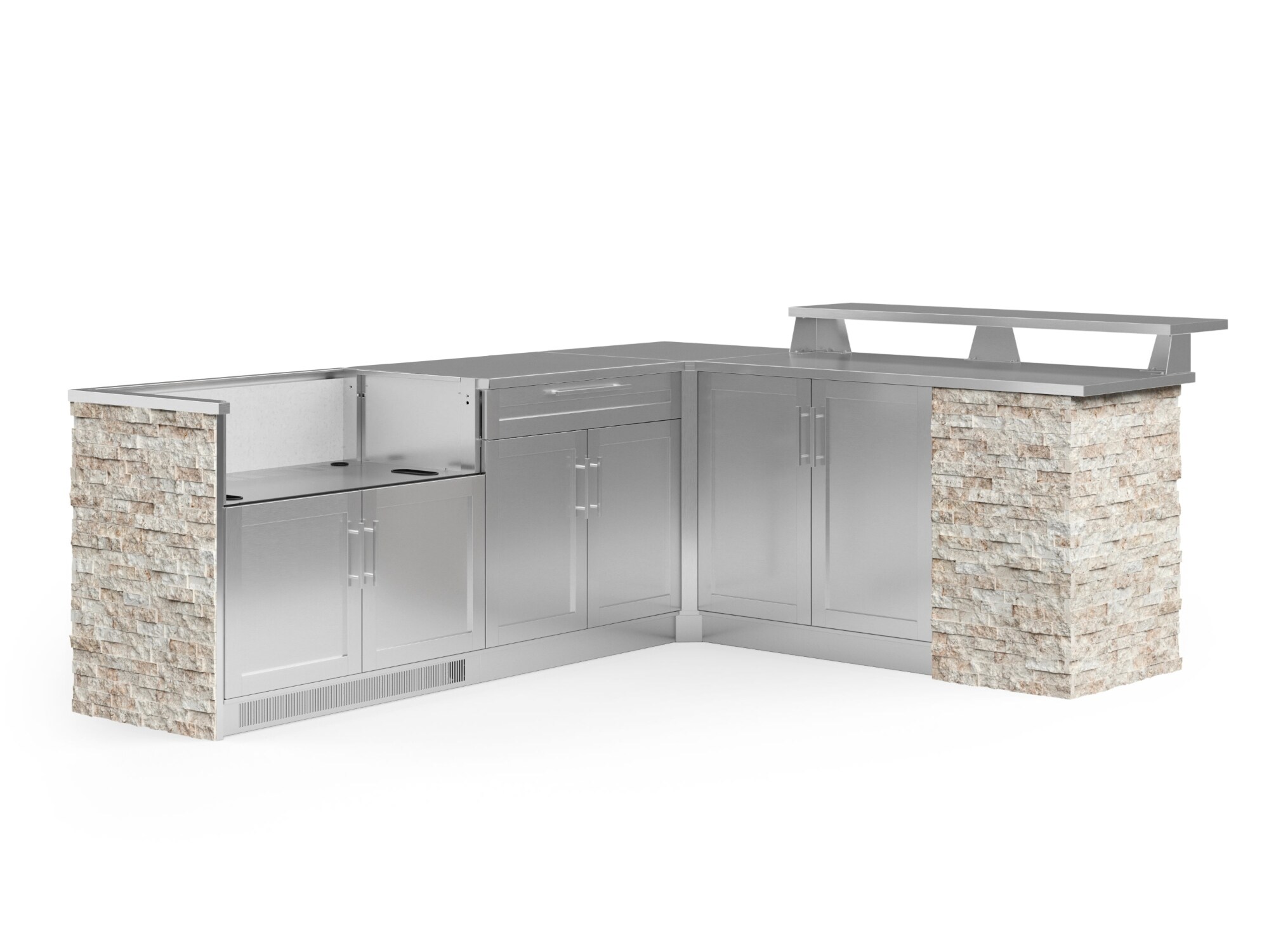 NewAge Products 69475 Signature Series Stainless Steel 8 -Piece 103.94-in W x 33.5-in D x 43-in H Modular Outdoor Kitchen Set
