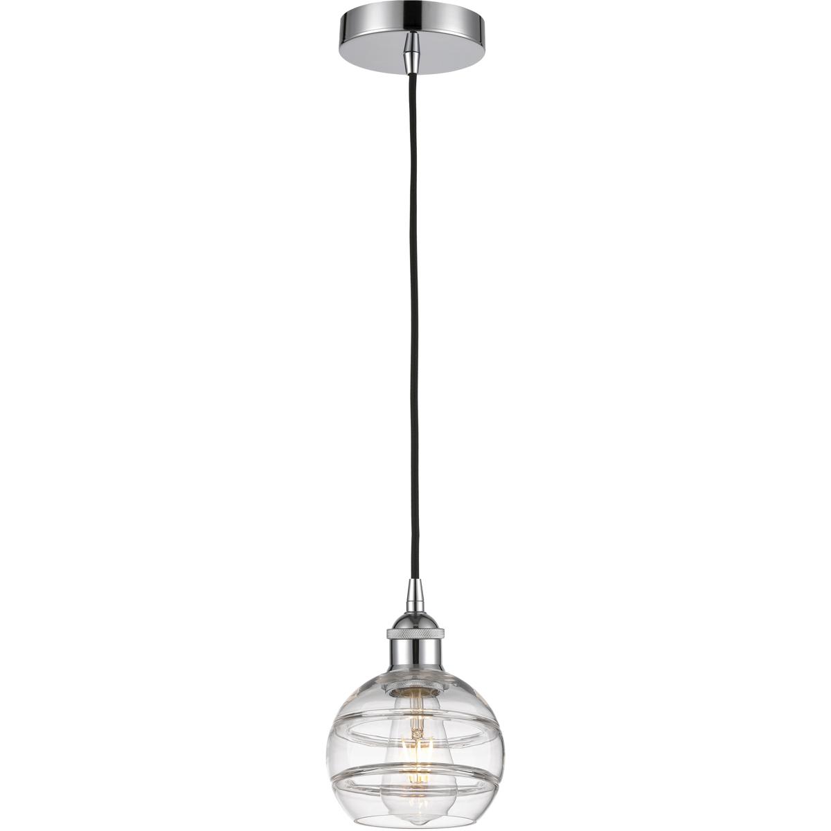  616-1P-PC-G556-6CL Edison Rochester Mini Pendant Polished Chrome