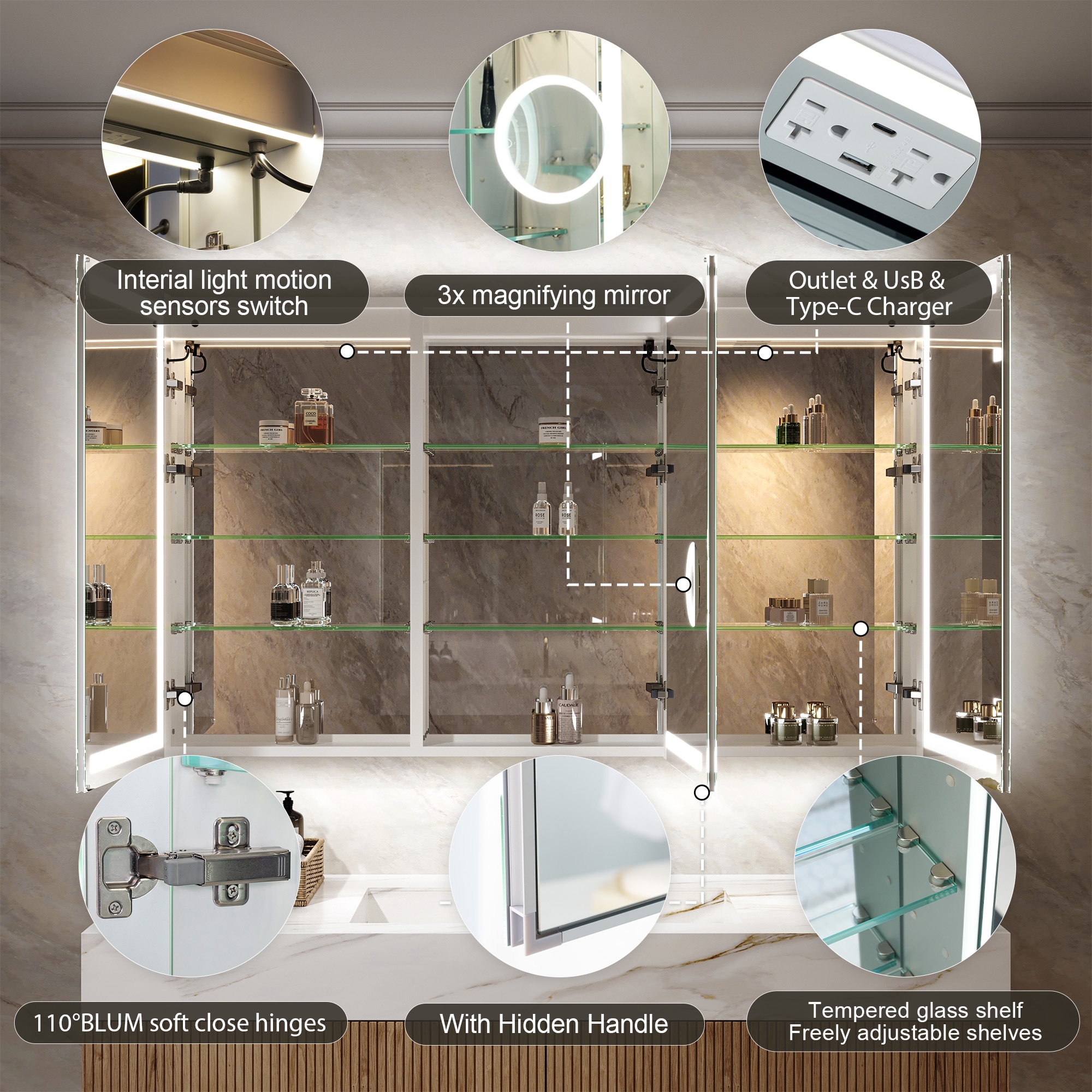 WELLFOR BCB2036WH -LS Bathroom-Medicine-Cabinets - View #5