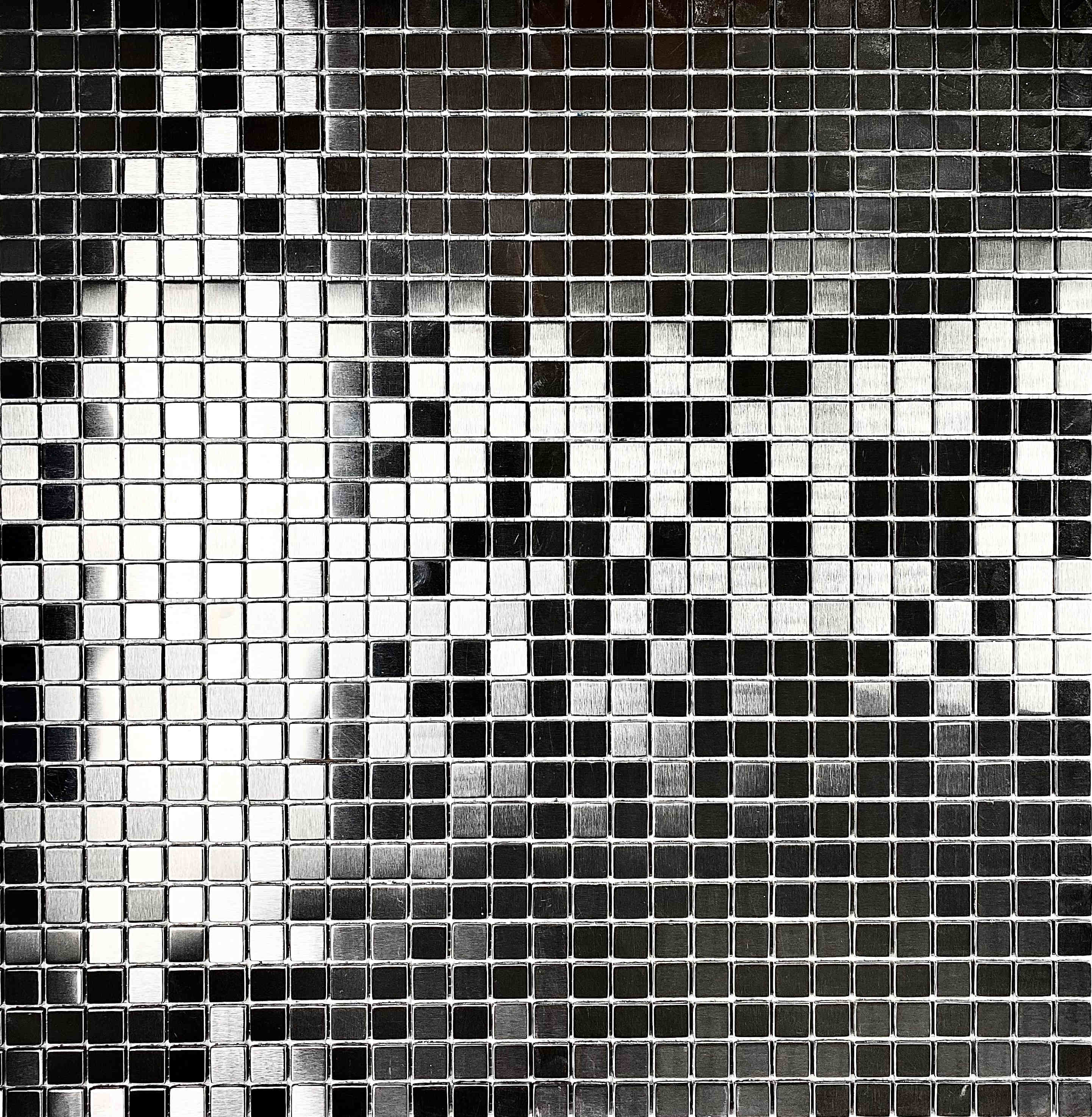 Abolos LWSMET0101-GA Enchanted Metals Silver 12-in x 12-in Glossy Stainless steel Patterned Mosaic Floor and Wall Tile ( 5-sq ft Carton )