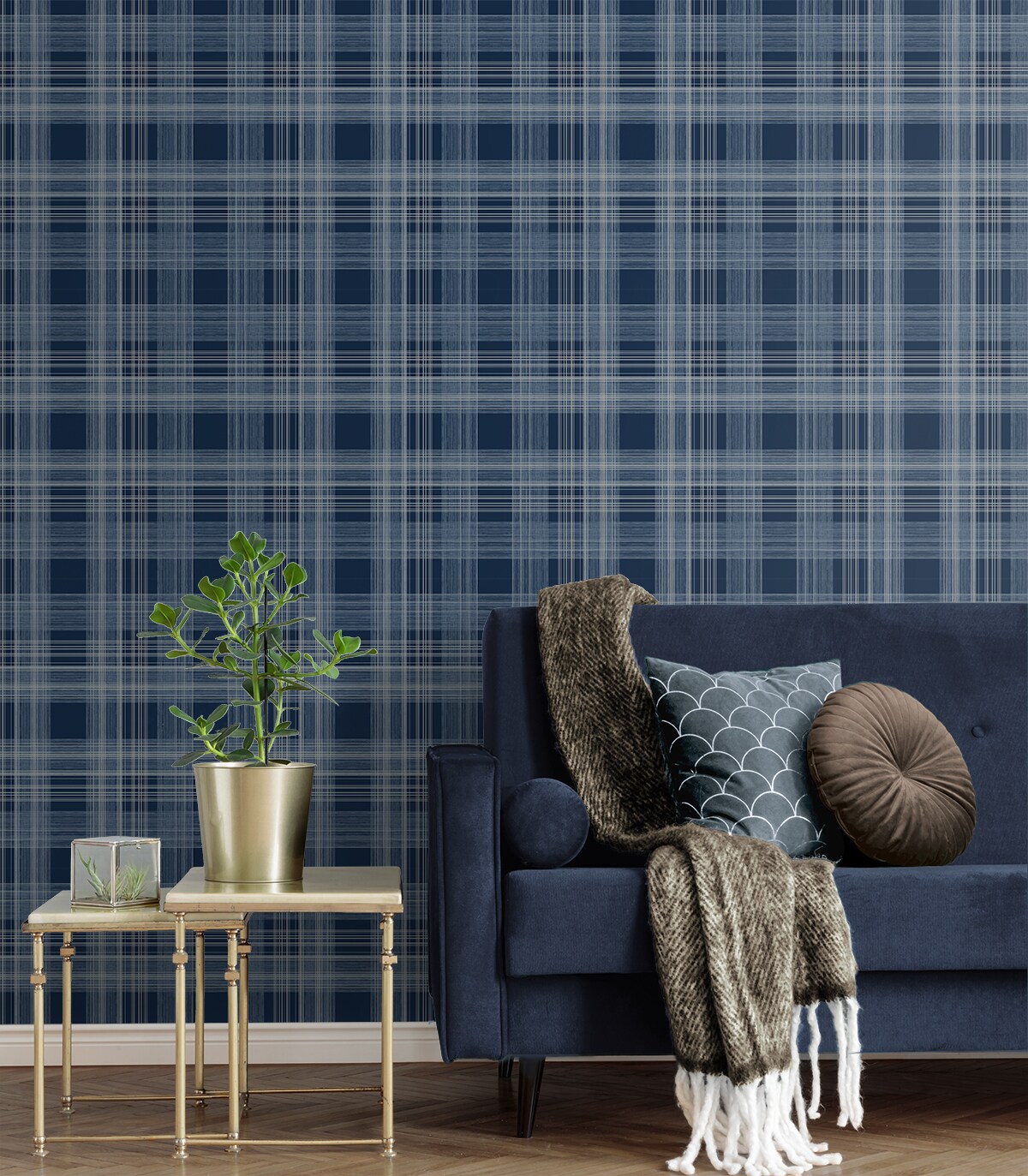 NH3065  Homestead Plaid Peel and Stick Wallpaper  by InHome