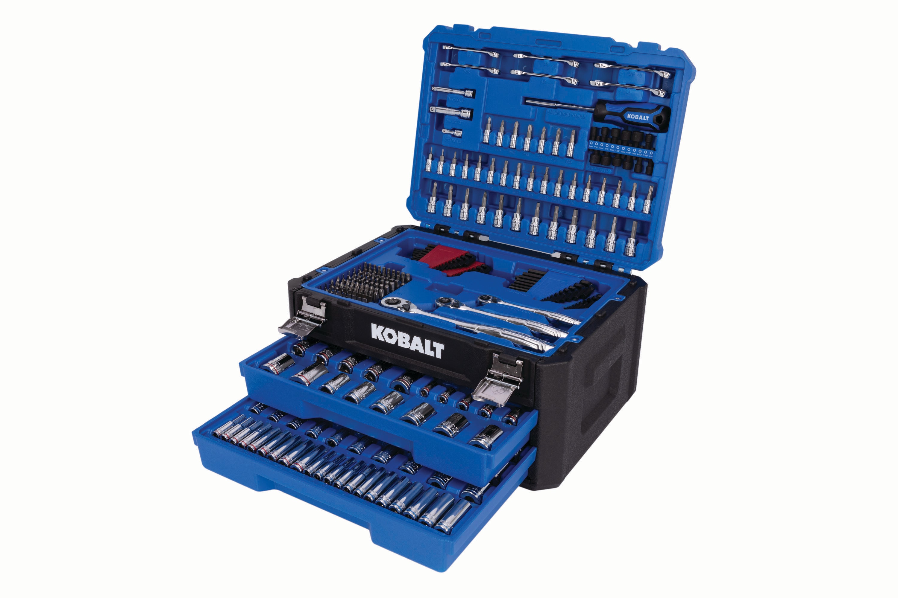 Kobalt 53414 297 -Piece Standard (SAE) and Metric Mechanics Tool Set with Hard Case