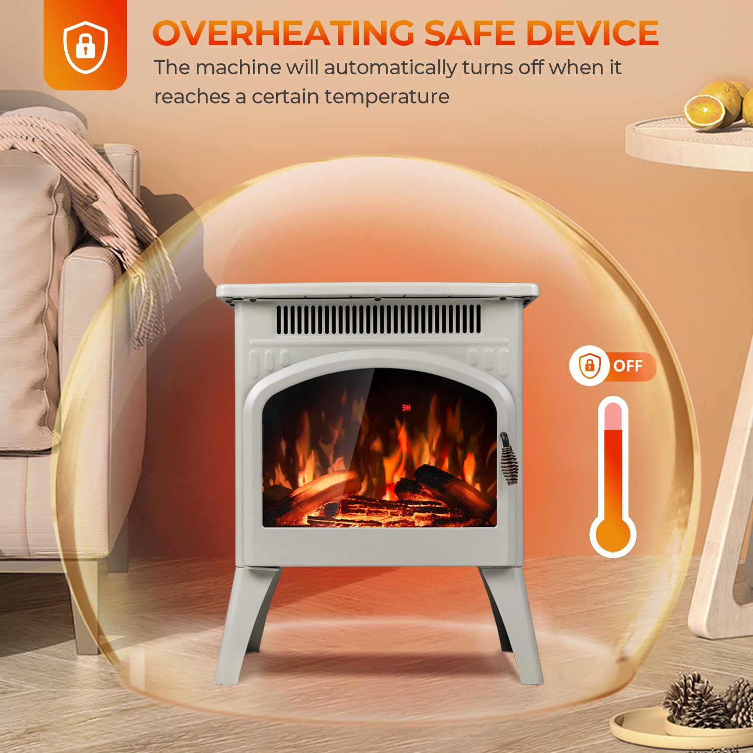 COWSAR LSSTO-S180SD-BEIGE Electric-Fireplaces - View #3
