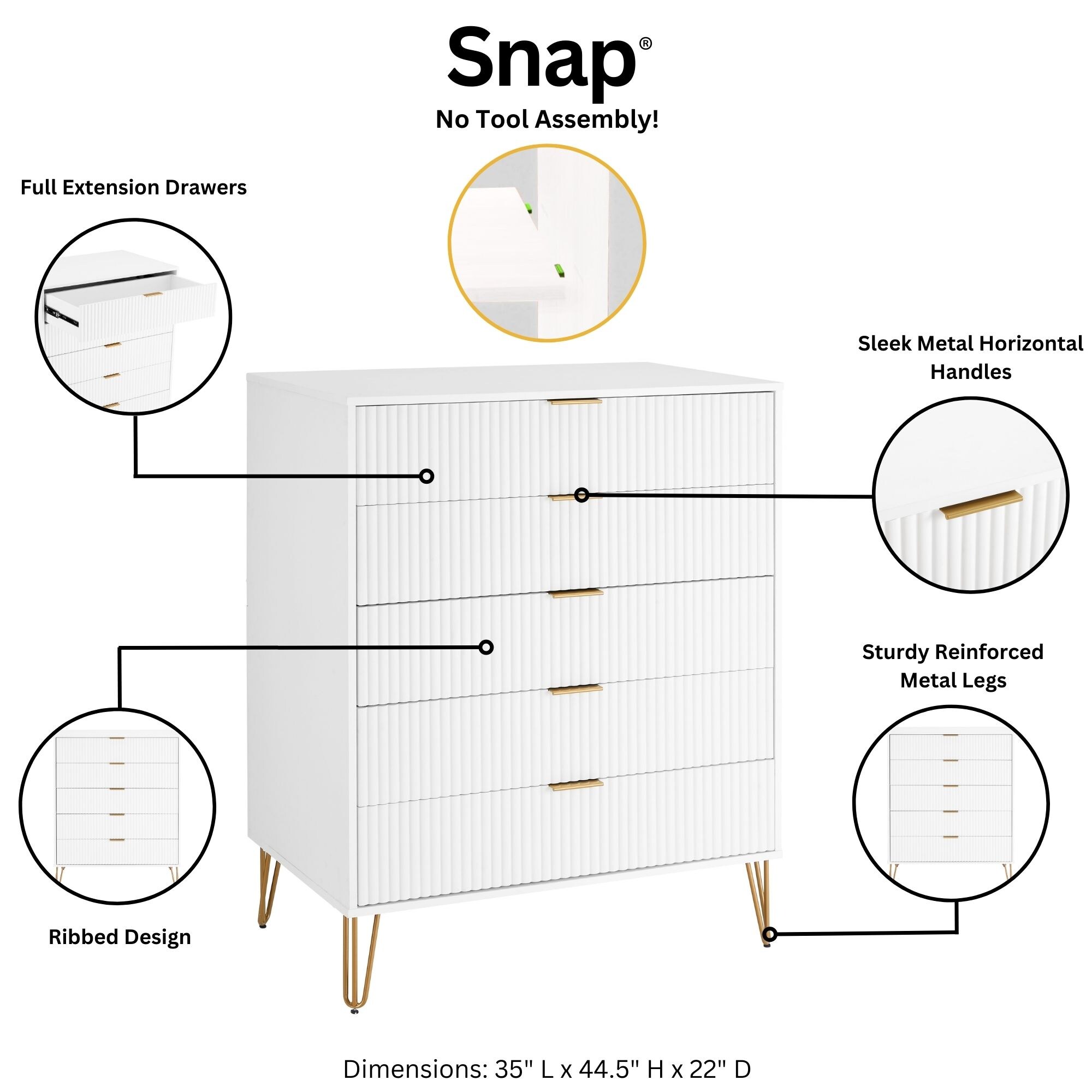 Manhattan Comfort DR002-WH dressers - View #4