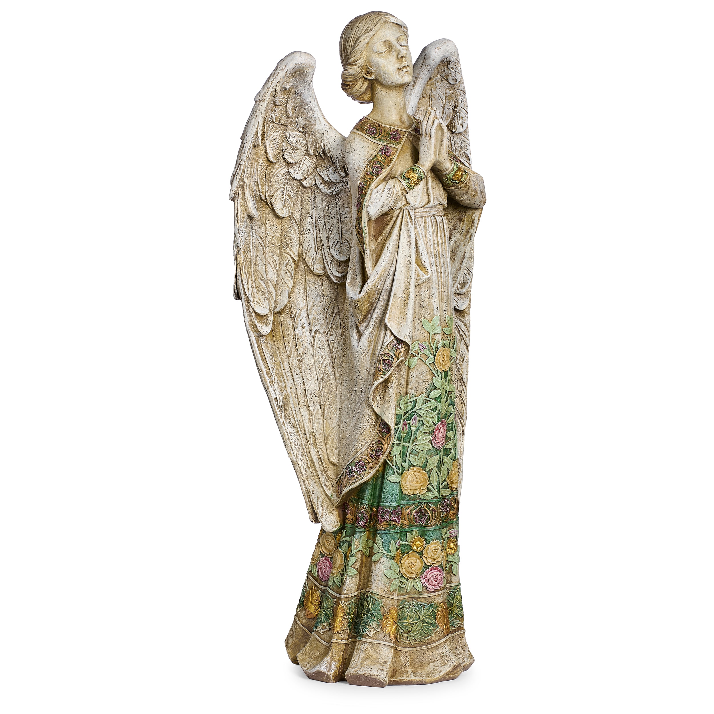 24" Handcrafted Resin-Stone Praying Angel Garden Statue