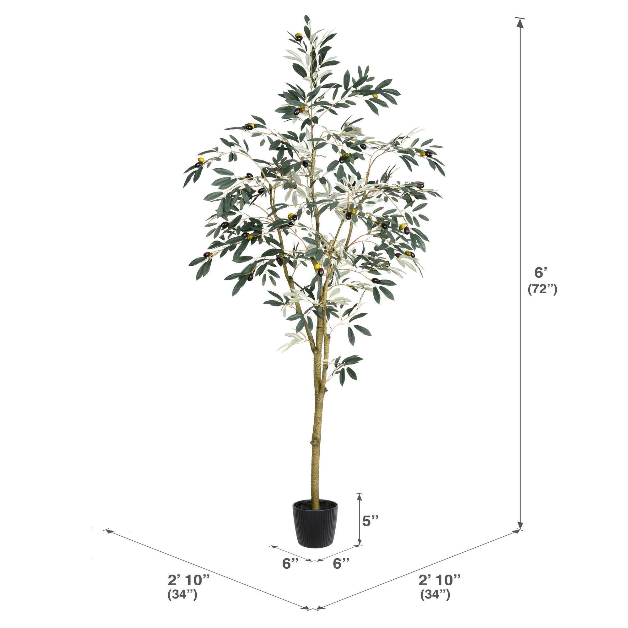 Vickerman 72-in Green Indoor Artificial Olive Artificial Tree at Lowes.com