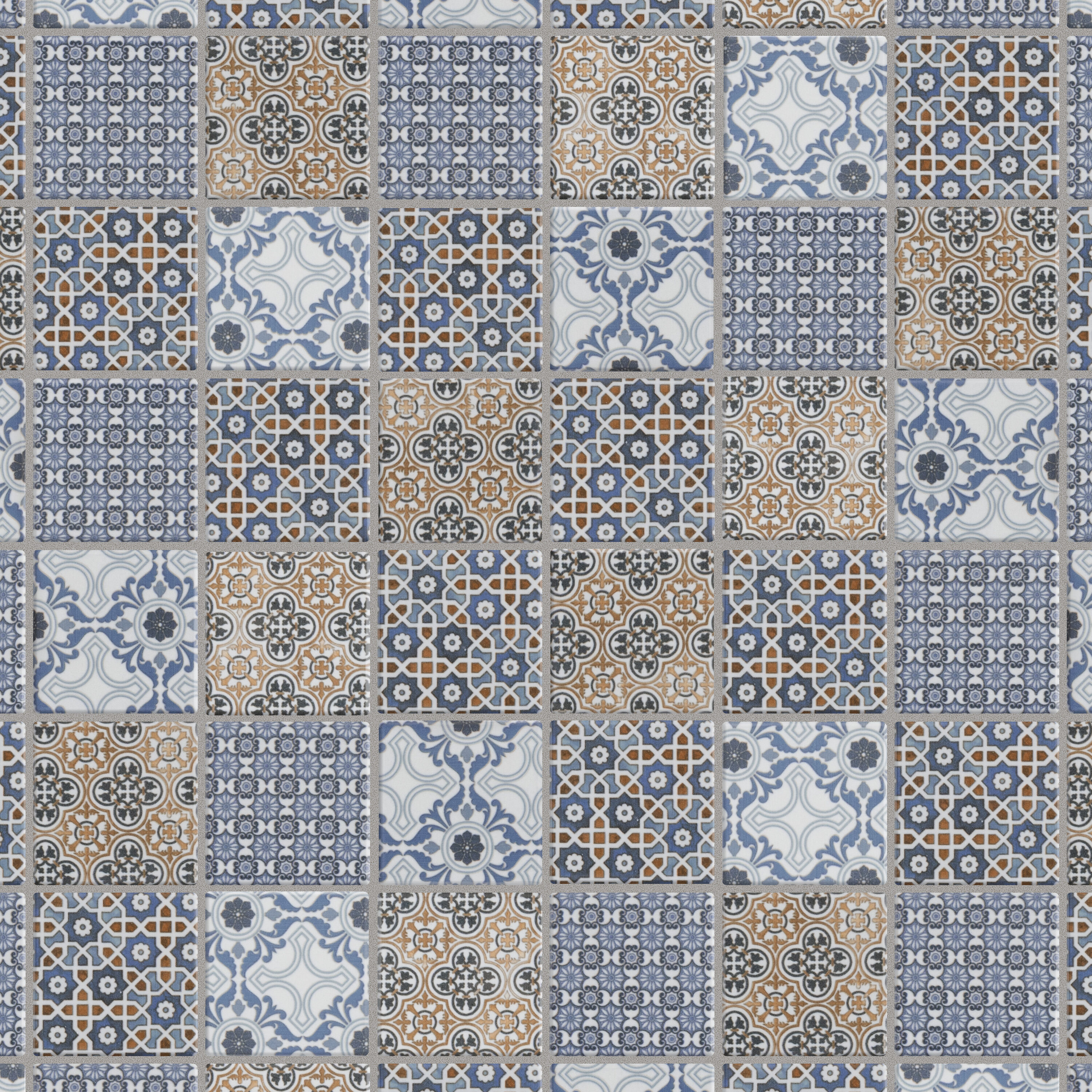 Affinity Tile FTC2CL Classico 2" Square Mix 12-in x 12-in Glossy Porcelain Mosaic Floor and Wall Tile ( 9.8-sq ft Carton