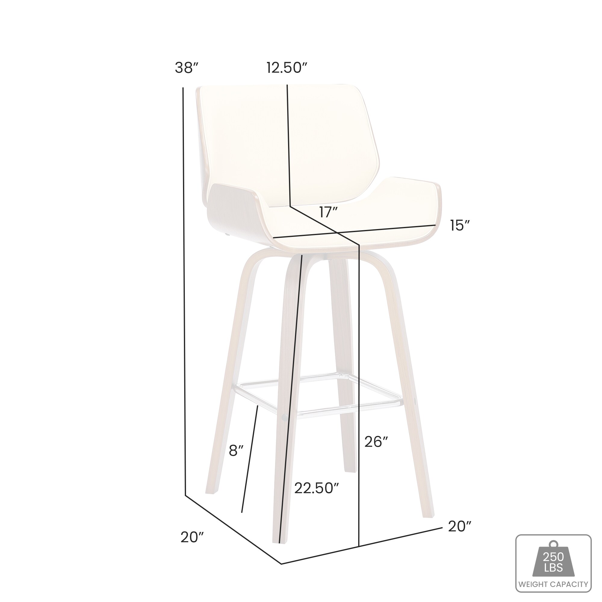 Armen Living LCTYBAGRBL26 stools - View #9