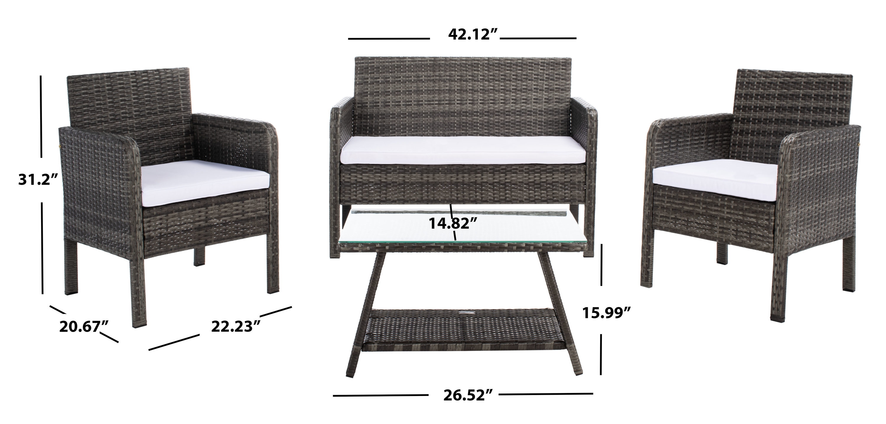 Safavieh PAT7505C Patio-Conversation-Sets - View #5