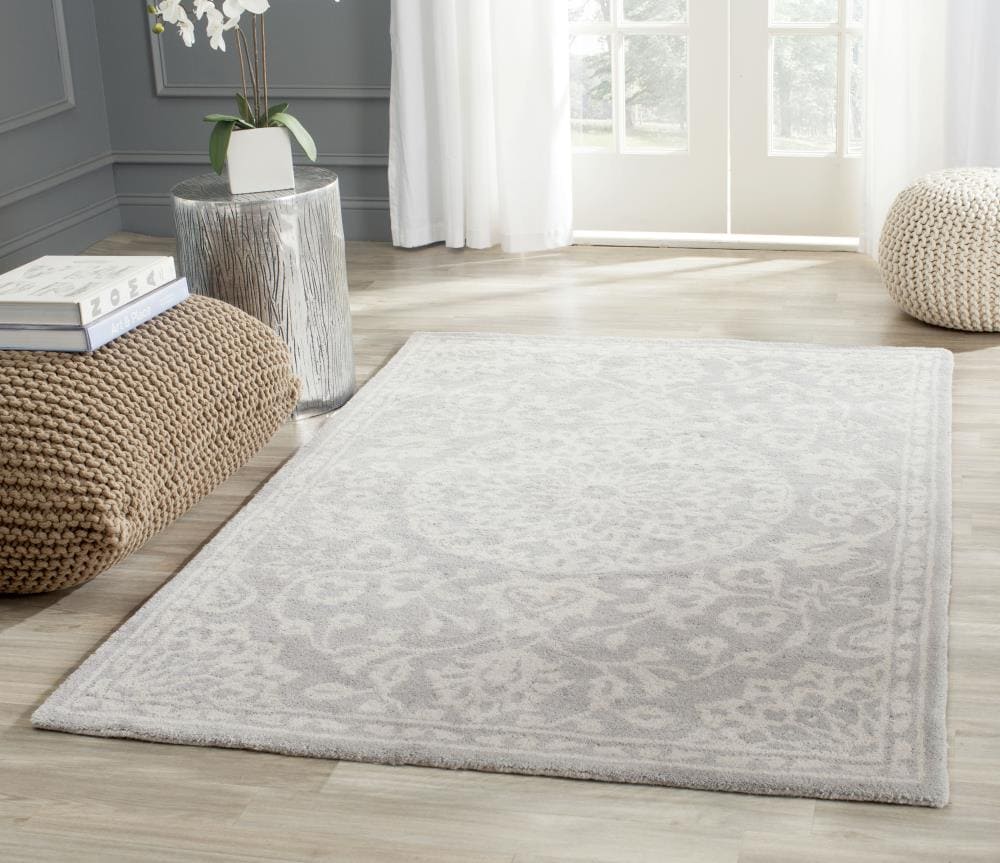 Bella 6' x 6' Gray Hand-Tufted Wool Area Rug