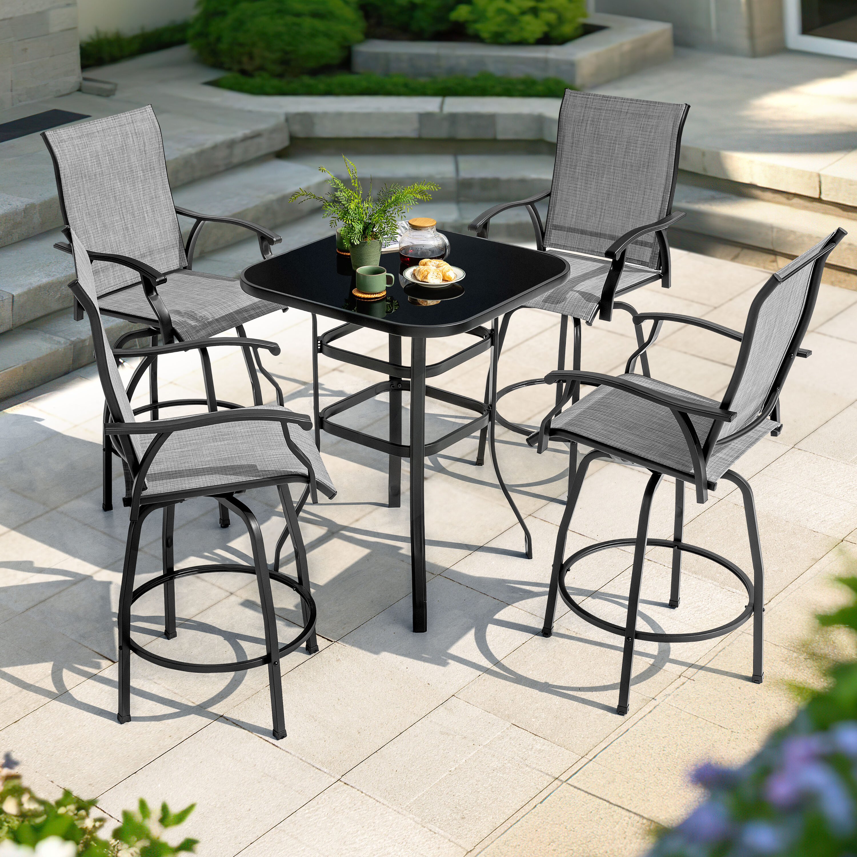 Nuu Garden SID138J4-102BK Patio-Dining-Sets - View #2