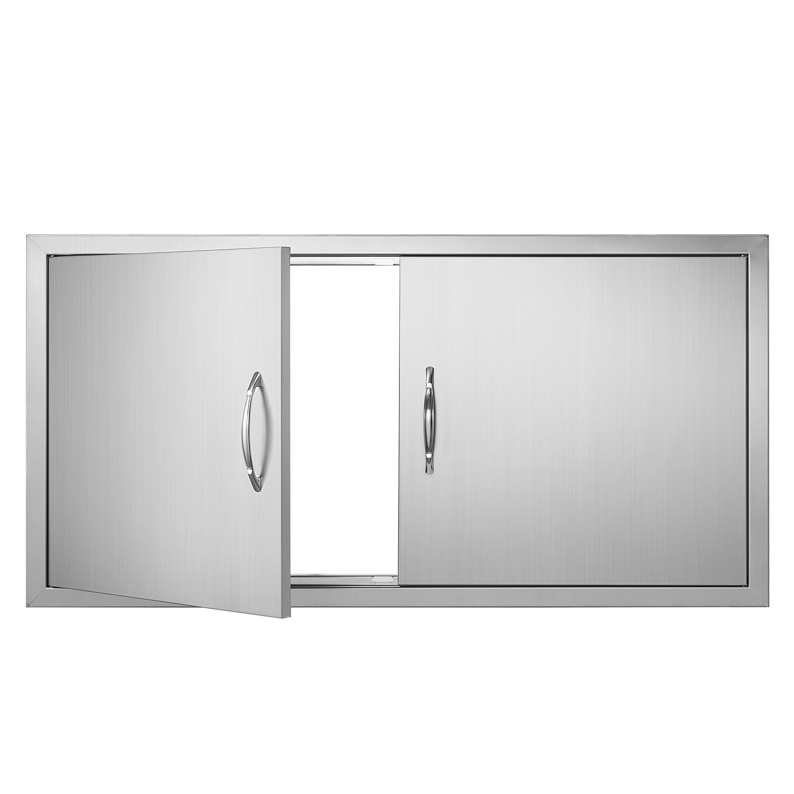 Dacicica BBQ Access Door 42W x 21H Inch Double Outdoor Kitchen Door Stainless Steel Flush Mount Door Wall Vertical Door with Handles for BBQ Island Grilling Station Outside Cabinet
