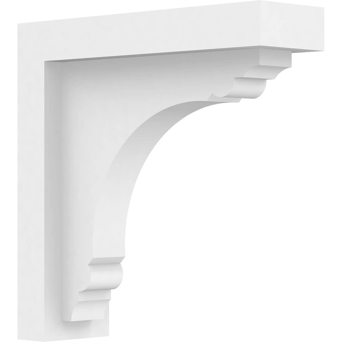 Ekena Millwork BKTP02X07X07WAR Standard WarrenGrade 2-in x 7-in x 7-in Off-white PVC Standard Bracket