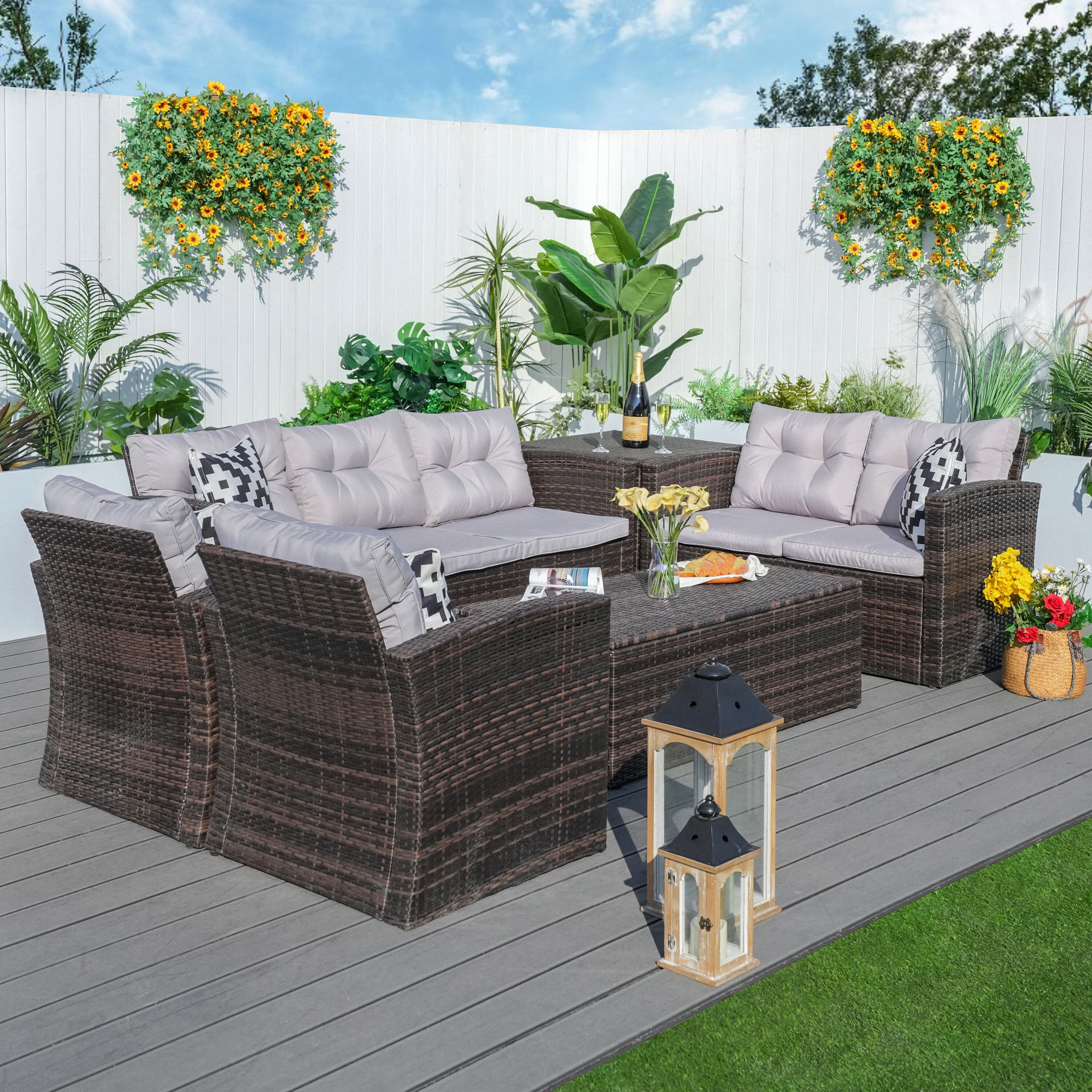 Moda Furnishings CMAS-1503-BR Patio-Conversation-Sets - View #4