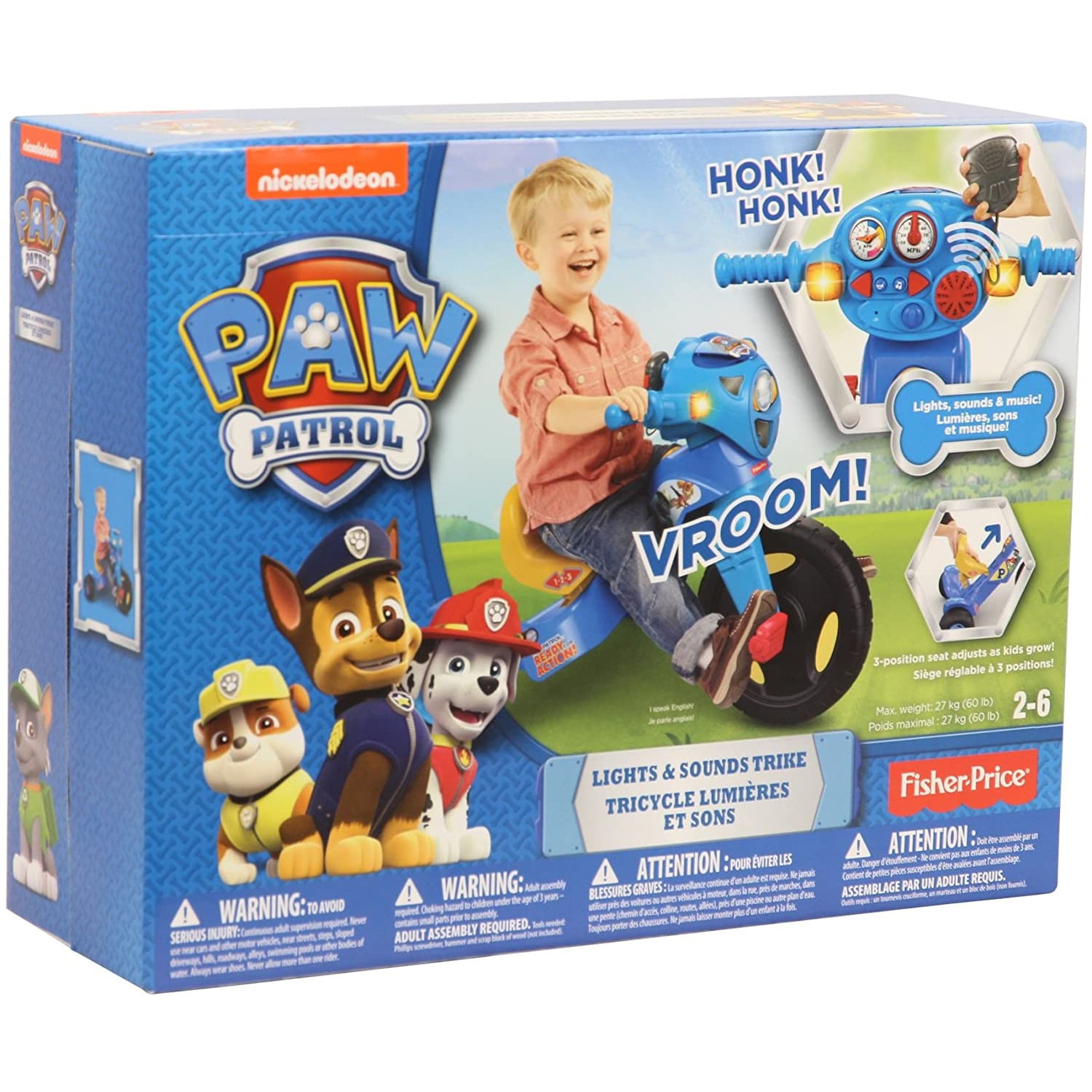 Fisher-Price Paw Patrol 15-in Small Tricycle for Ages 2-6, Pedal-Powered  with Lights and Music, Non-Slip Foot Pedals in the Bikes department at | Tretroller