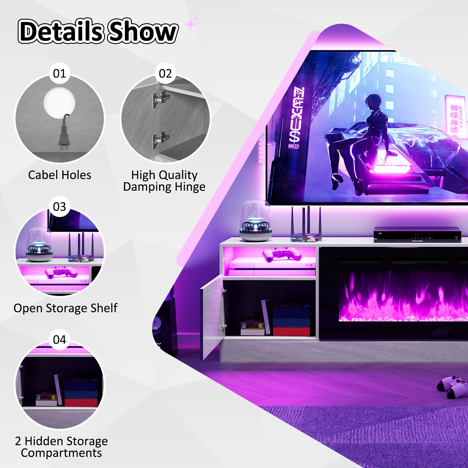 Bapipro TE15A70G Electric-Fireplaces - View #2