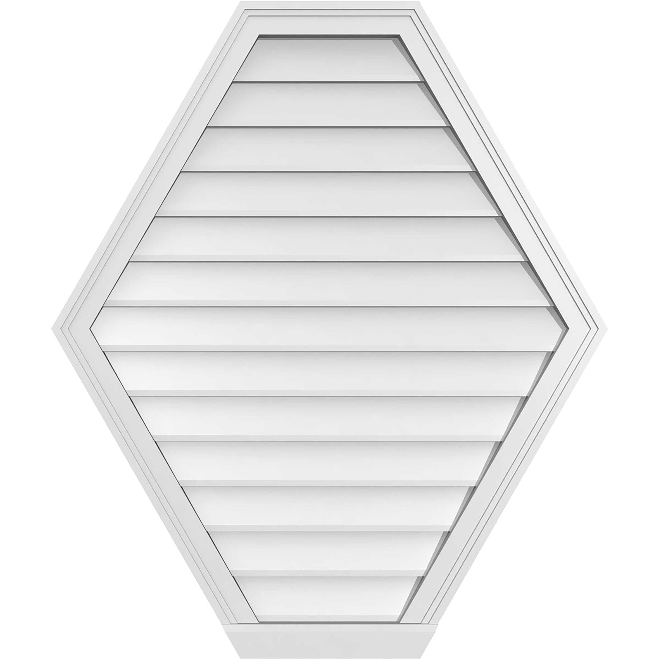 Ekena Millwork GVPHP34X4003SN 34-Inches x 40-Inches Off-white Peaked PVC Gable Louver Vent