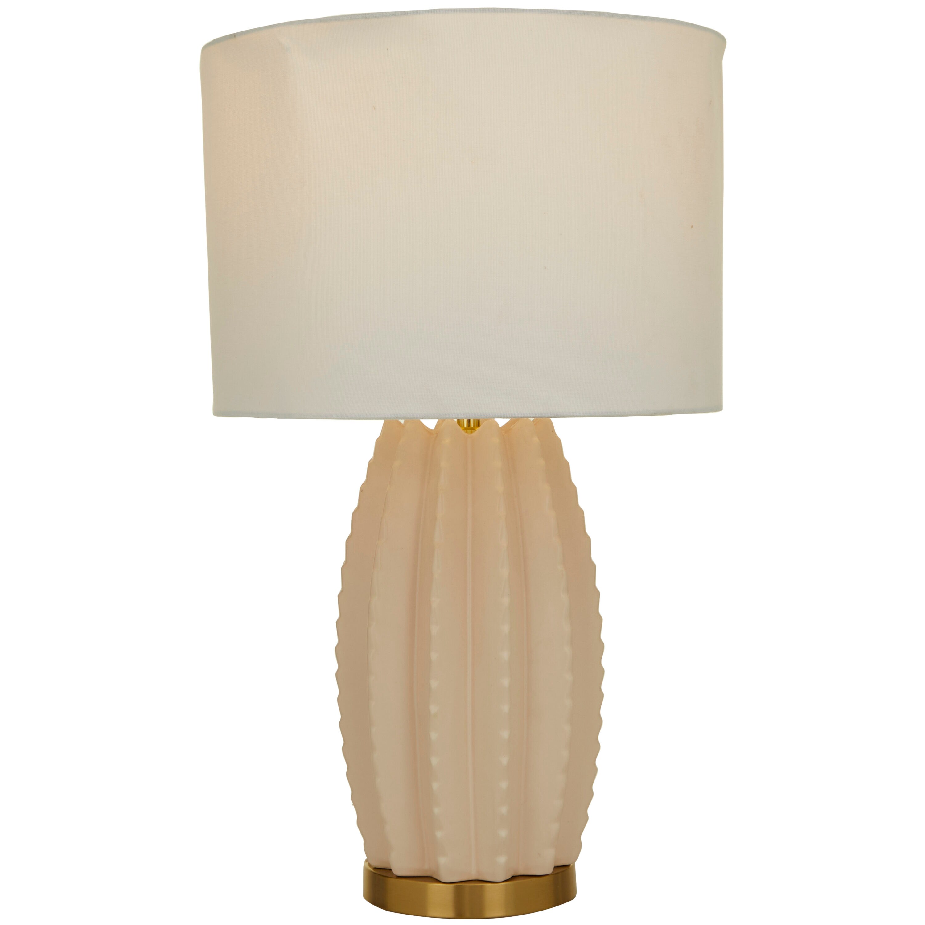 CosmoLiving by Cosmopolitan 27047 24-in Cream LED Rotary Socket Table Lamp with Porcelain Shade