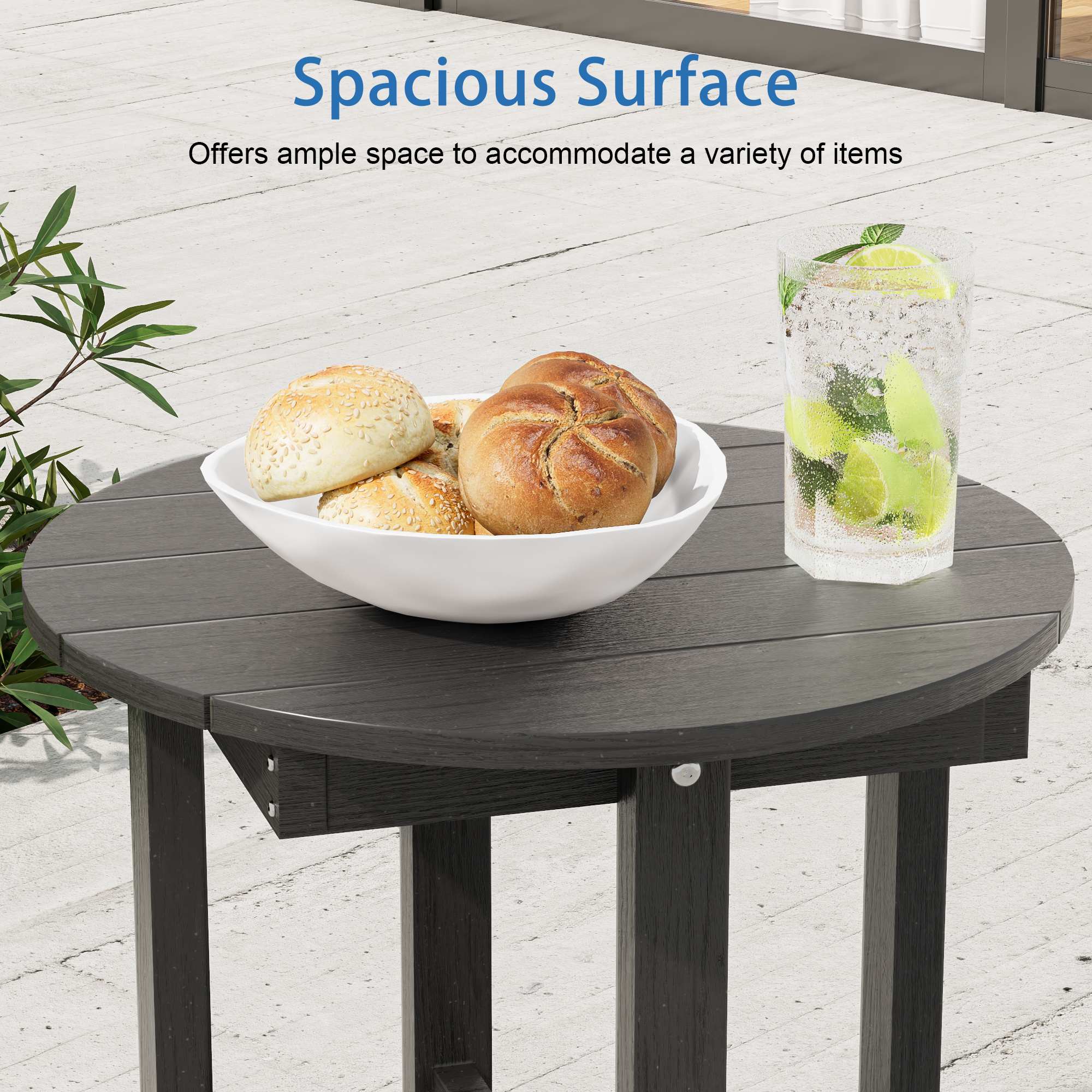 Aok Garden LWP-PST-27-BK Patio-Tables - View #4