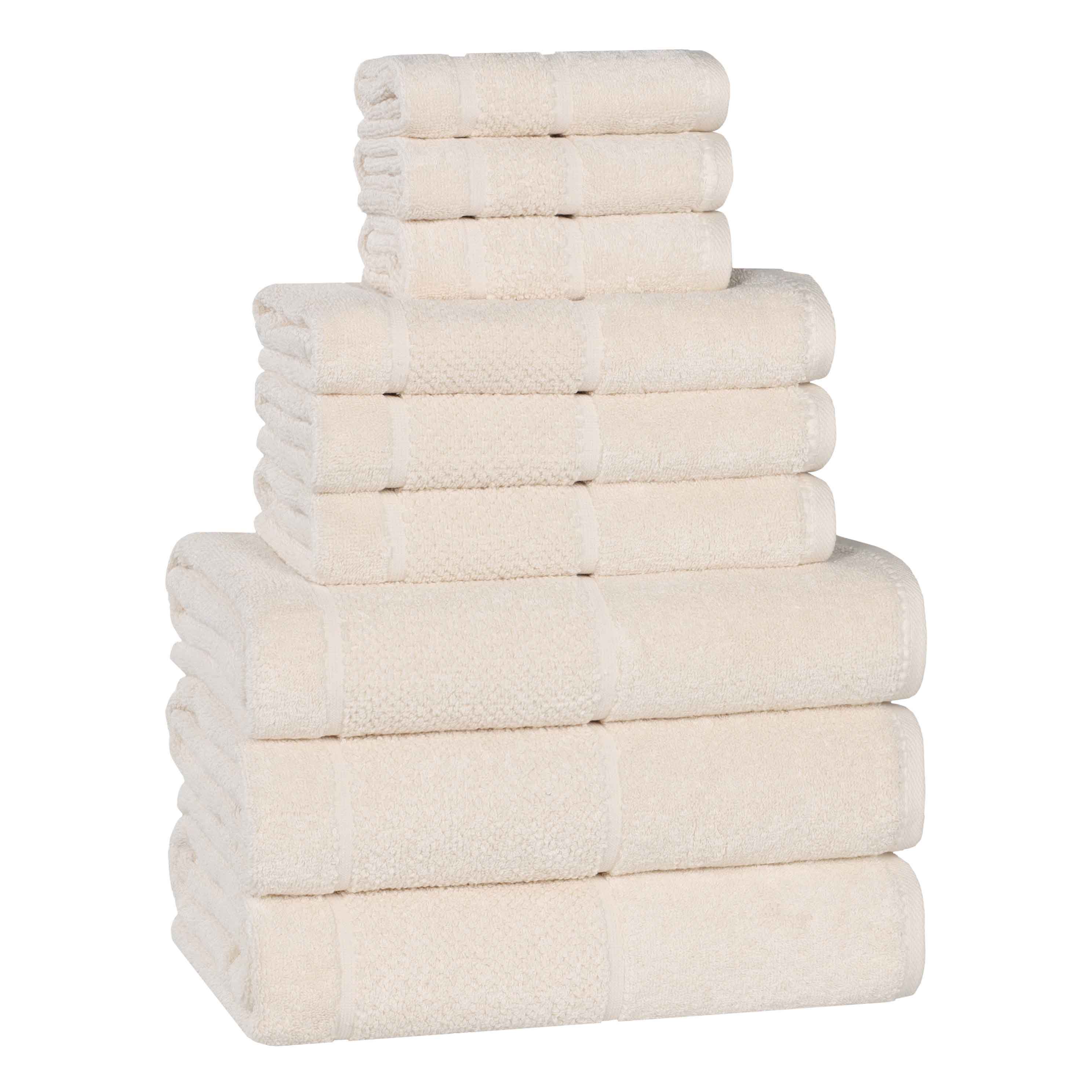 Slickblue Cotton Viscose Blend Quick Dry Bath Towel Set with Hanging Loop for Apartment Dorm Vacation Home Multiple Color and Size Options