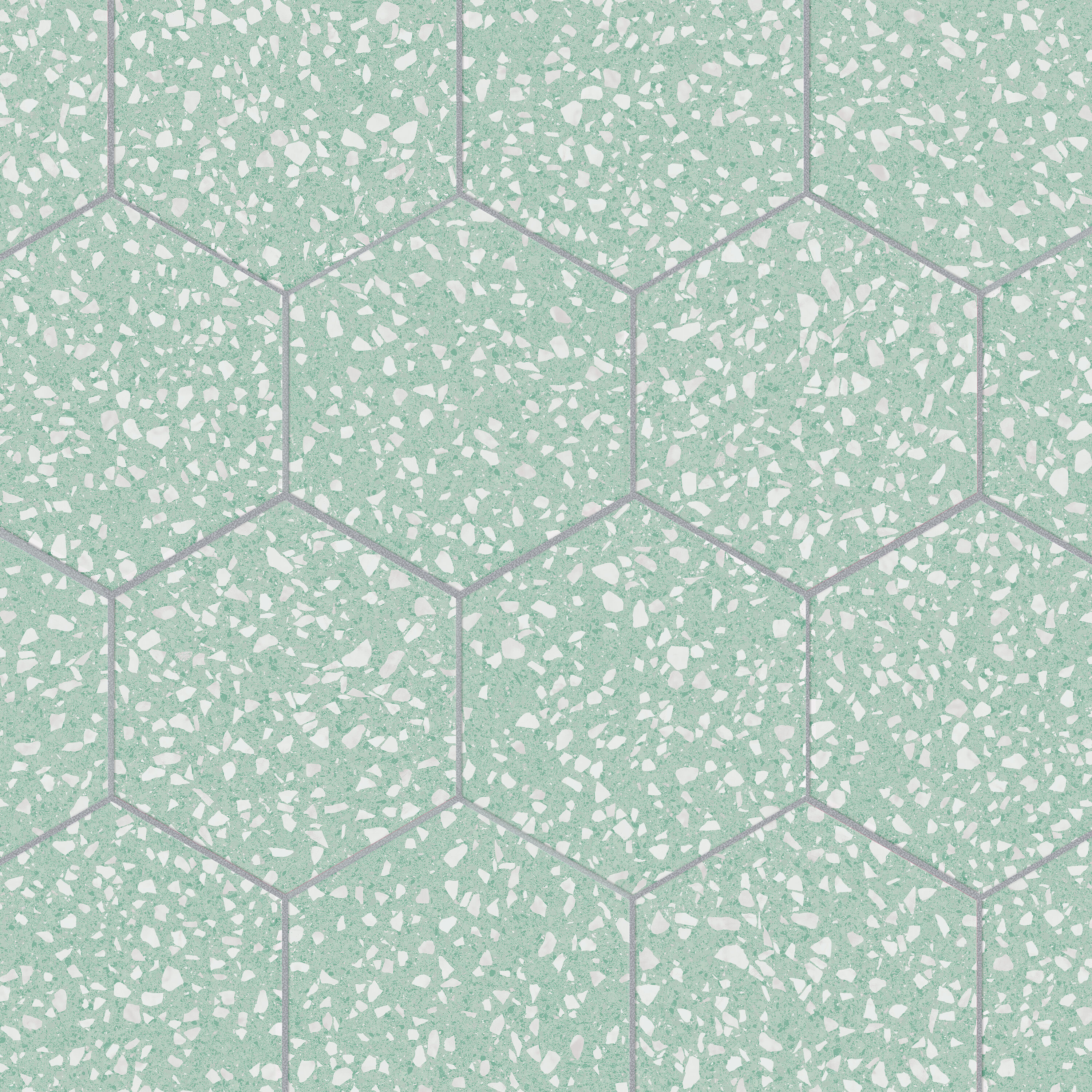 Affinity Tile FCD10VCMT Venice Hex Mint 9-in x 10-in Matte Porcelain Stone look Hexagon Standard Floor and Wall Tile ( 11.5-sq ft Carton