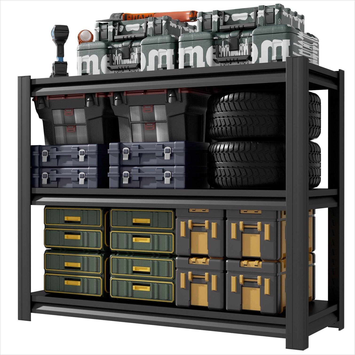 chillscreamni Aquarium Stand Storage Rack for Home Office Matte Black ...