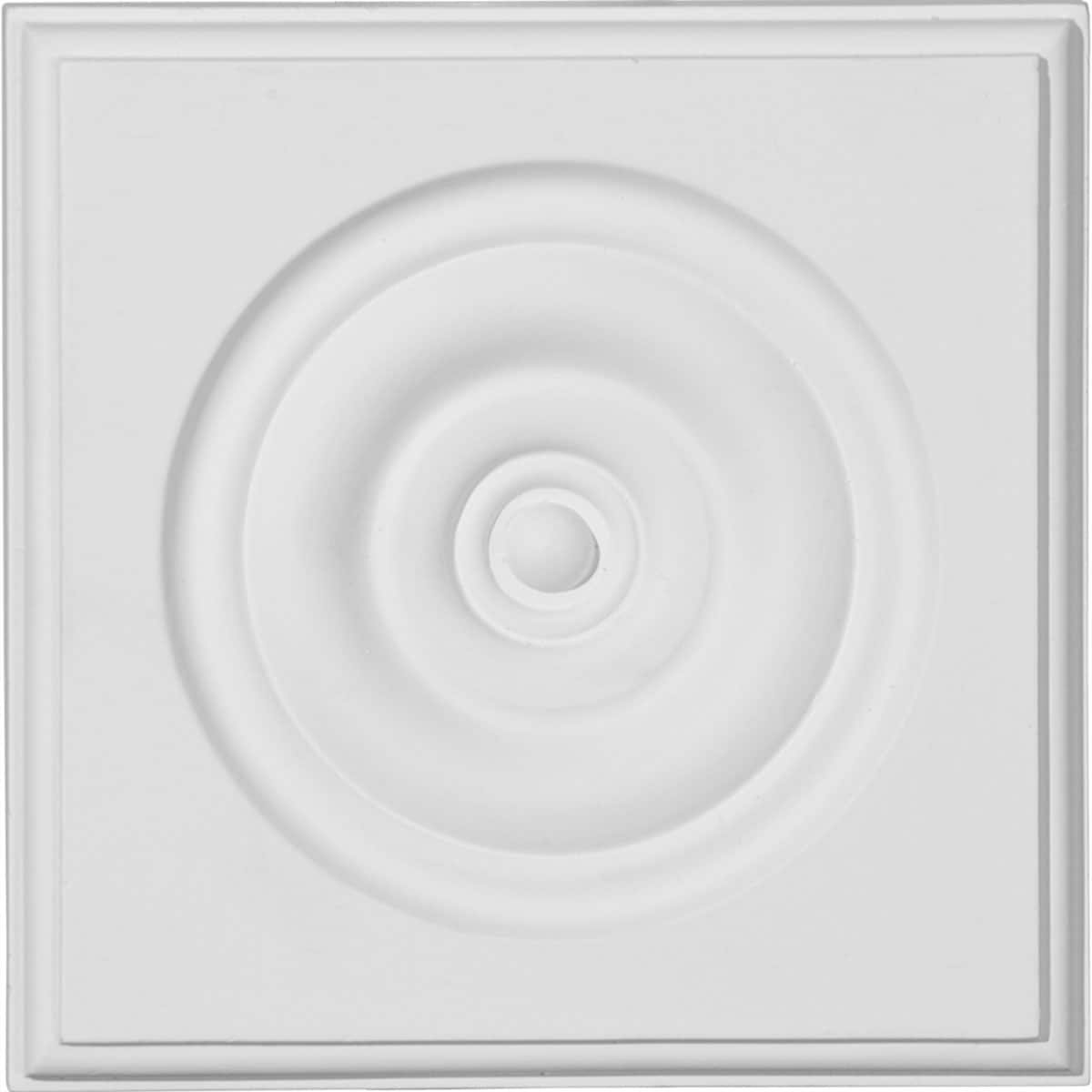 Ekena Millwork PB05X05X01TR Traditional Bullseye 5.75-Inches x 5.75-Inches Primed Polyurethane Plinth