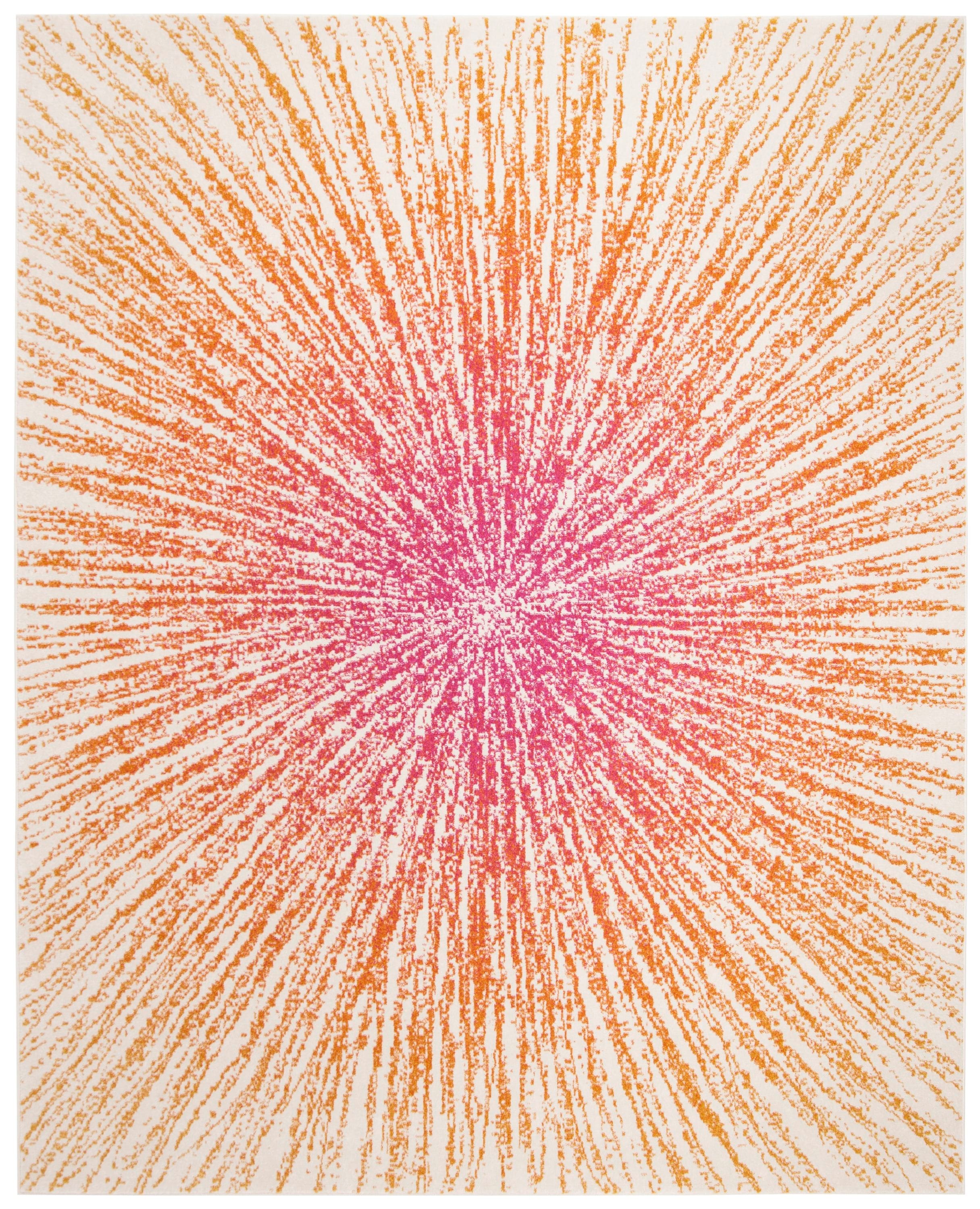 Safavieh EVK228R-8 Evoke Jude 8 x 10 (ft) Loomed Synthetic Fuchsia/Cream Rectangular Indoor Abstract Bohemian/Eclectic Area rug