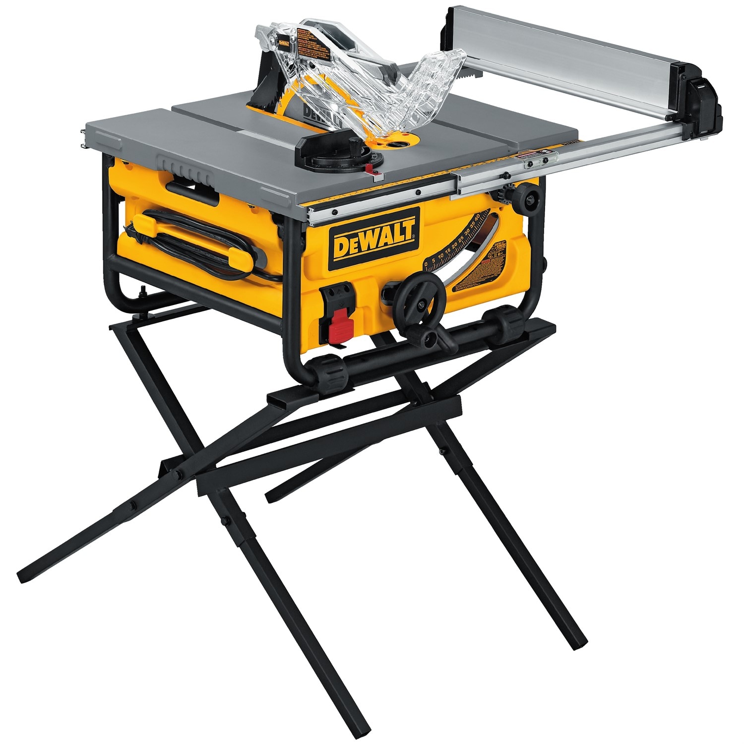 DEWALT 10-in 15-Amp Portable Benchtop Table Saw with Stand in Table Saws department at Lowes.com