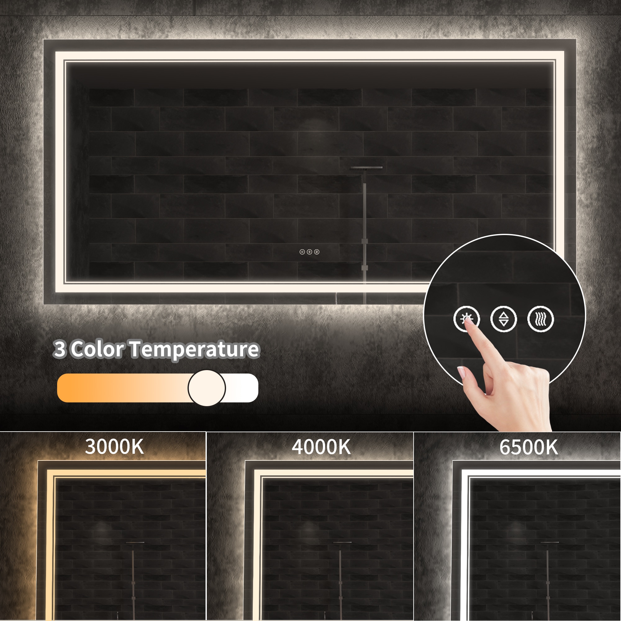 ExBrite EXBM3036V12 Framed-Bath-Mirrors - View #7