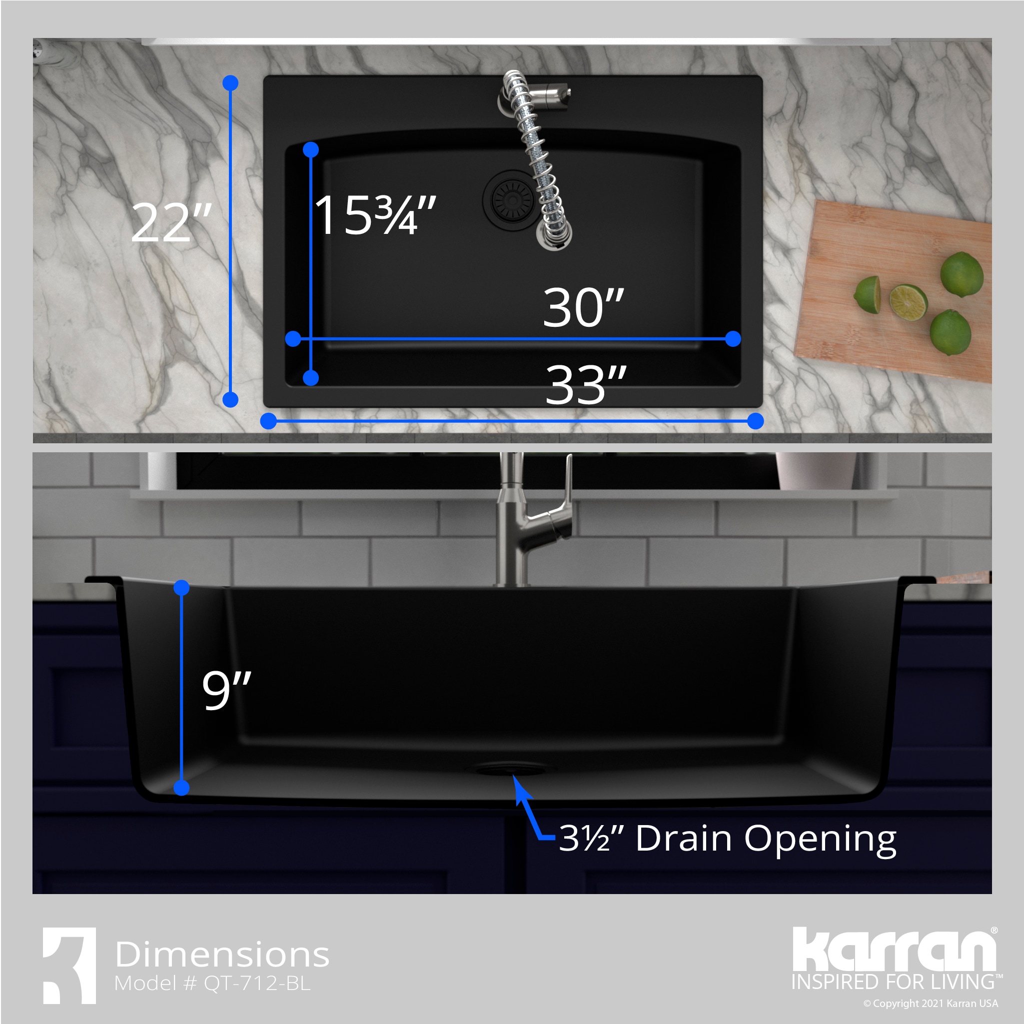 Karran QT712BL210SS Kitchen-Sinks - View #6