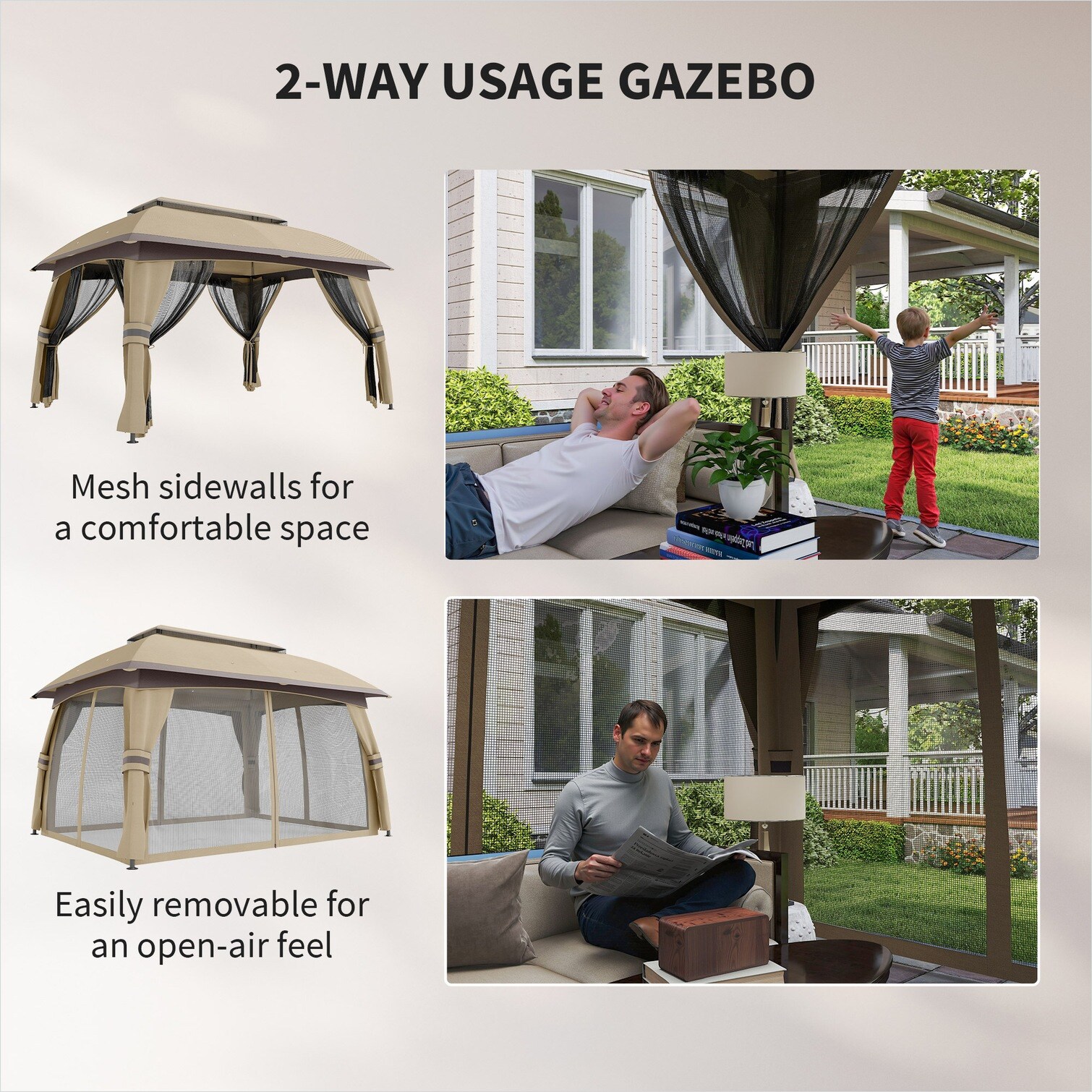 Naturefalls LBPSGEEUVDDV Wood-Resin-Gazebos - View #2