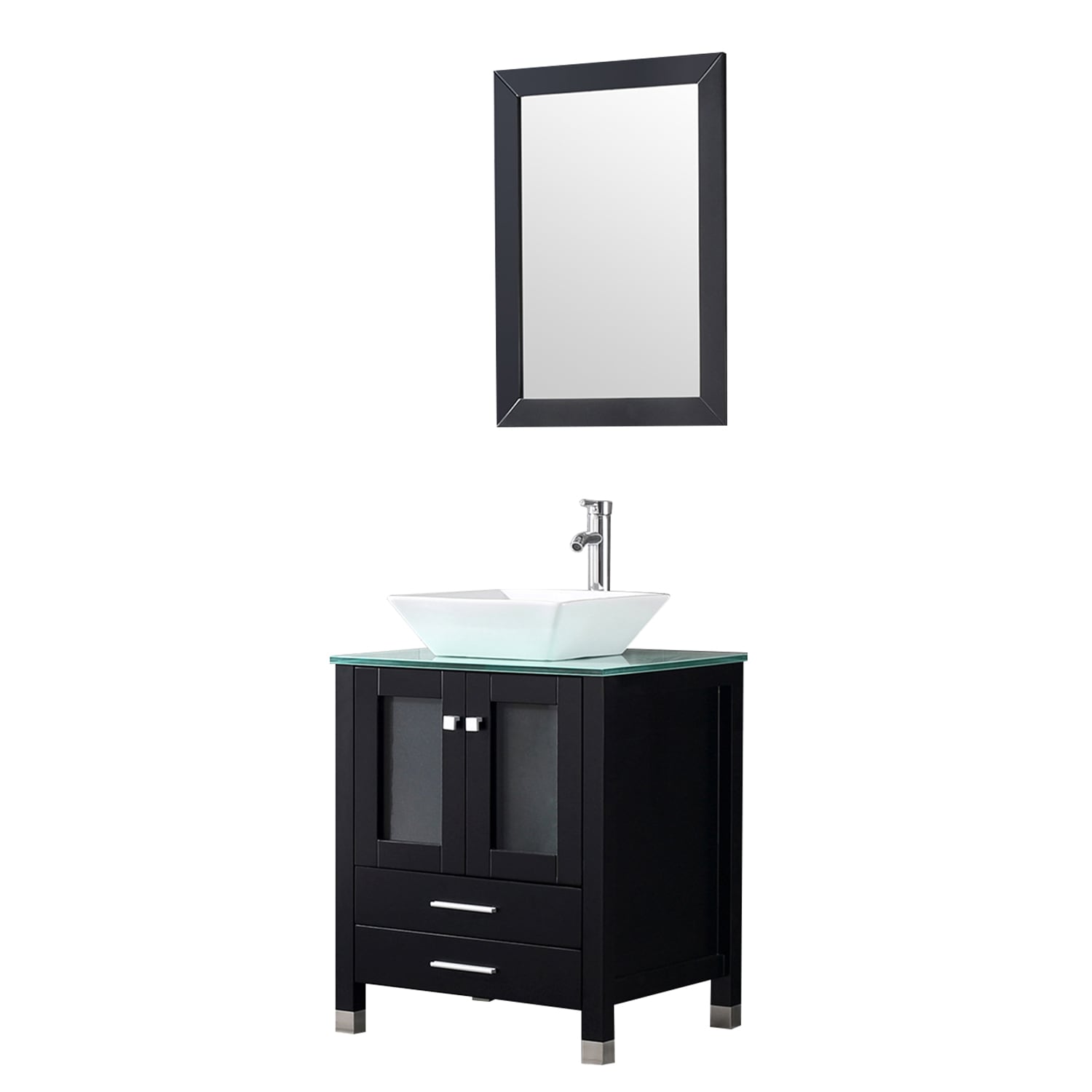 WONLINE 24 In. bathroom vanity set 24-in Black Single Sink Bathroom ...